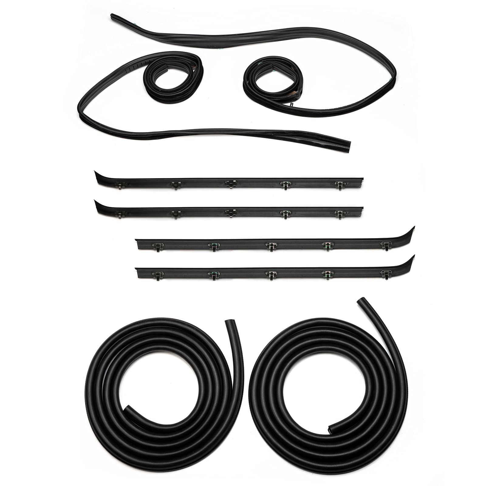 Weileite Front Door Window Molding Rubber Felt Trim Seal Weatherstrip Kit Compatible With Gmc C1500 C2500 C3500 K1500 K2500 K3500 Jimmy Chevy C10 C20 C30 K10 K20 K30 Blazer Suburban V1500 R1500 Truck