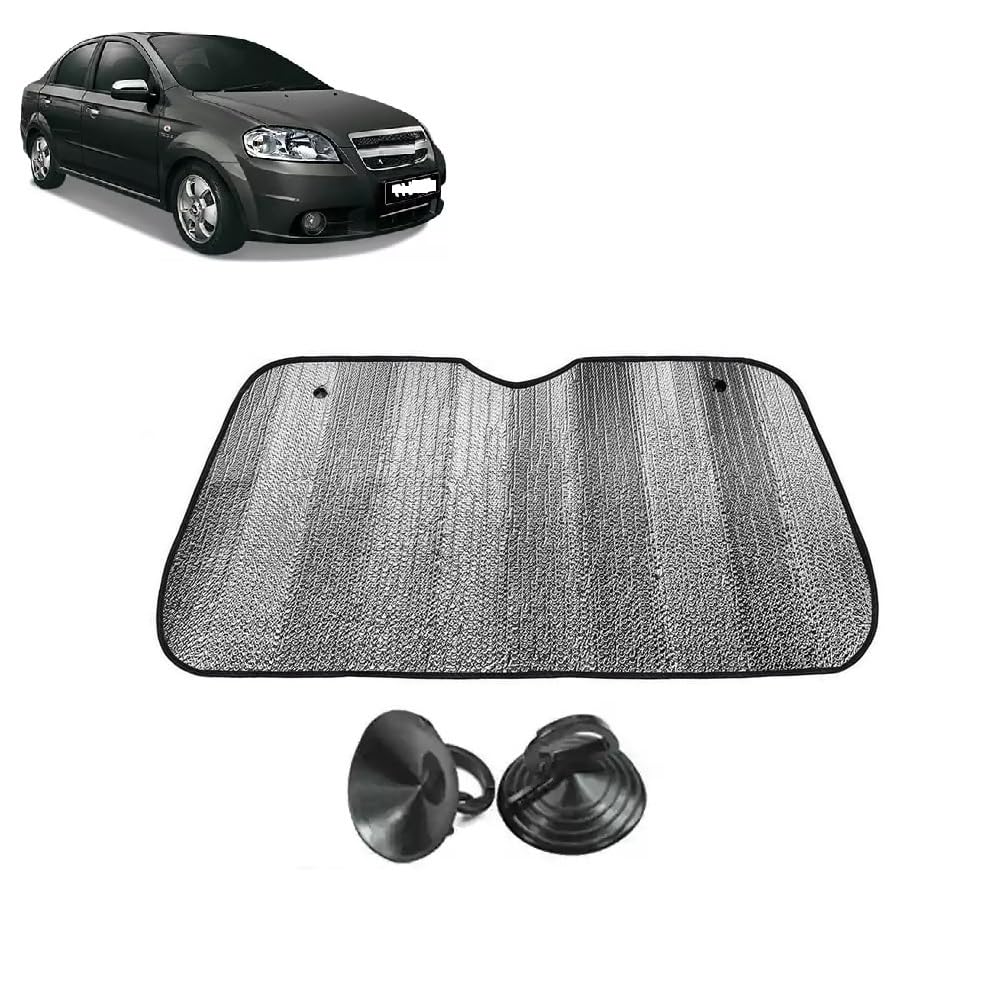 Car Windshield Sun Shade UV Rays Protector Silver Sunshade Solar Reflective suitable for Chevrolet Aveo