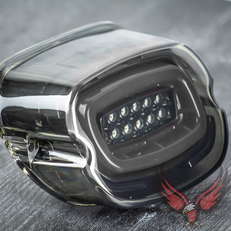 Eagle Lights HALOZ Layback LED Tail Light with Turn Signals for Harley Davidson - Smoked Finish