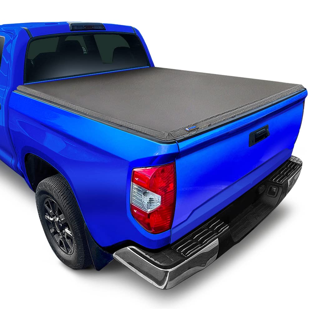Tyger Auto T3 Soft Tri-fold Truck Bed Tonneau Cover Compatible with 2014-2021 Toyota Tundra | 6.5' (79'') Bed | TG-BC3T1433, Bla