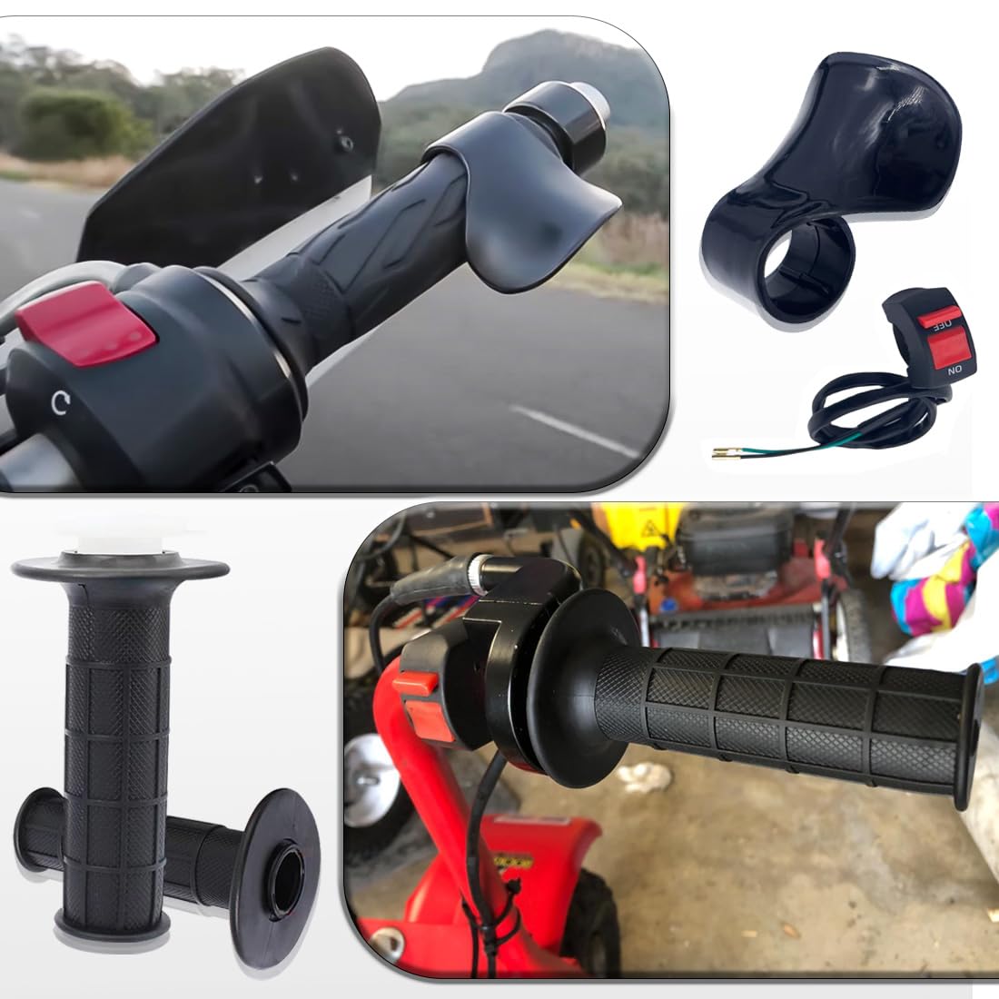 22mm Mini Bike Throttle Cable Handle Grip Throttle Assist Kit for Coleman Powersports 196cc CT200U MB200 CT200U-EX BT200X Baja W