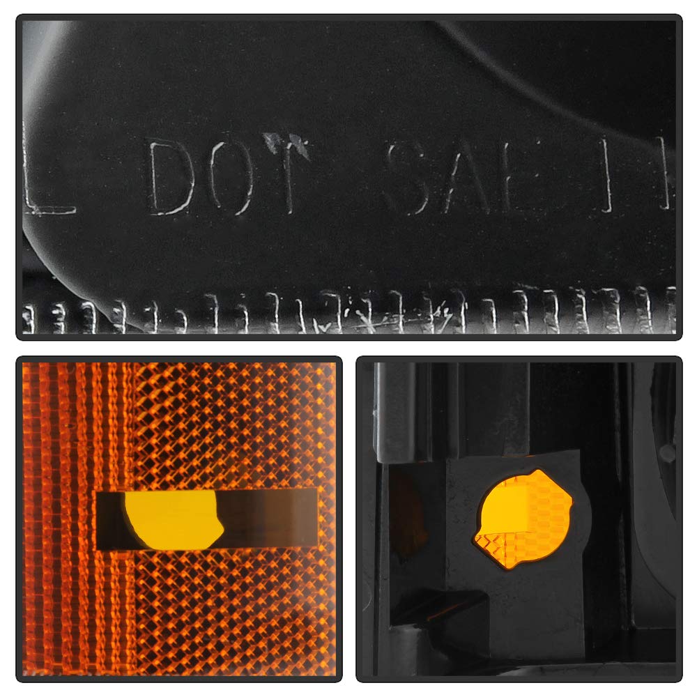 ACANII Black Housing Parking Lights for 2003-2006 Chevy Silverado 1500/2500/3500 - Left+Right Bumper Signal Lamps
