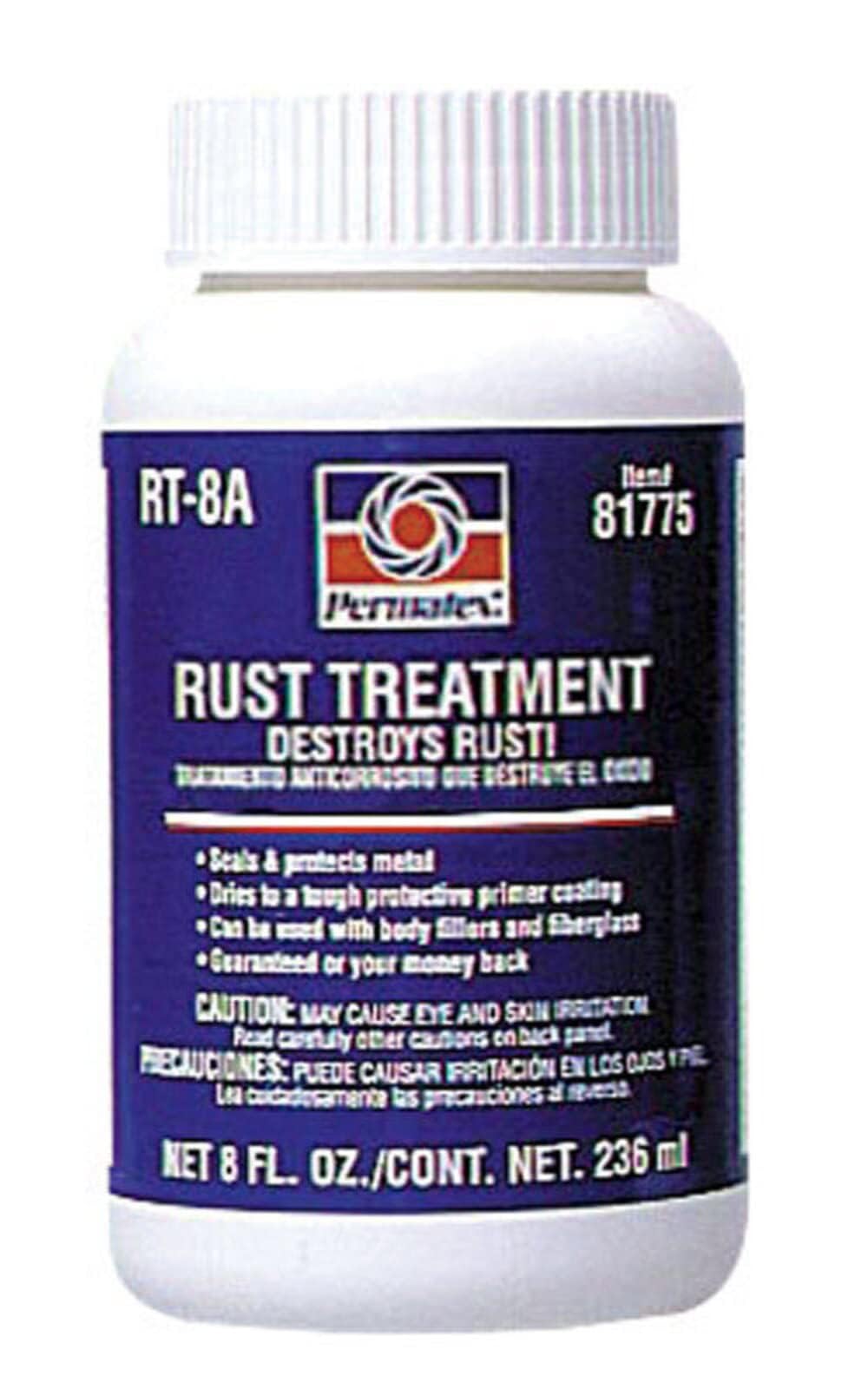 Permatex Rust Treatment, 8 oz, Gray, Model 81775, Plastic - Effective Rust Prevention and Treatment Solution