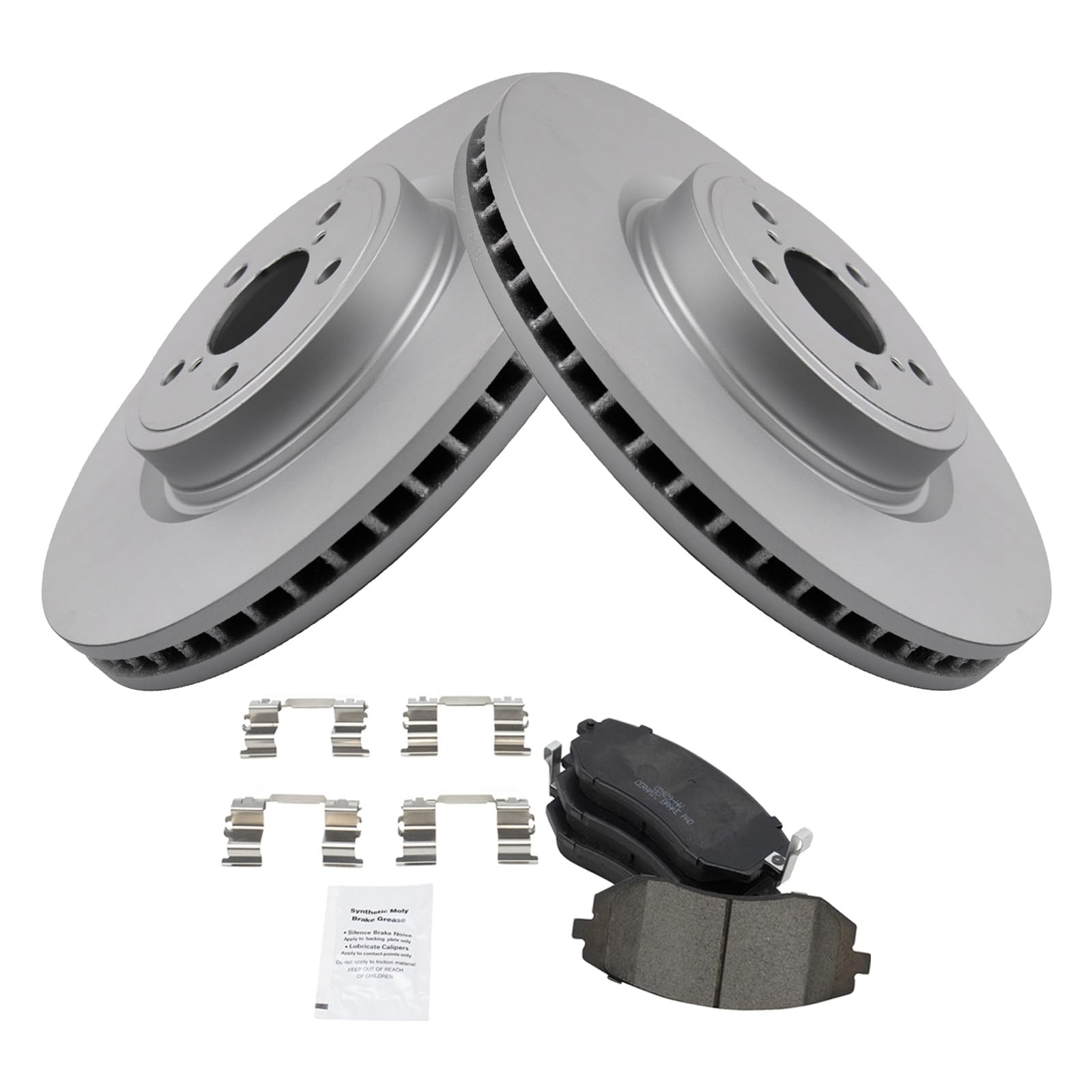 Trq Front Brake Pad & Rotor Kit Brake Pads Brake Rotor Ceramic Compatible With 2009 Subaru Legacy