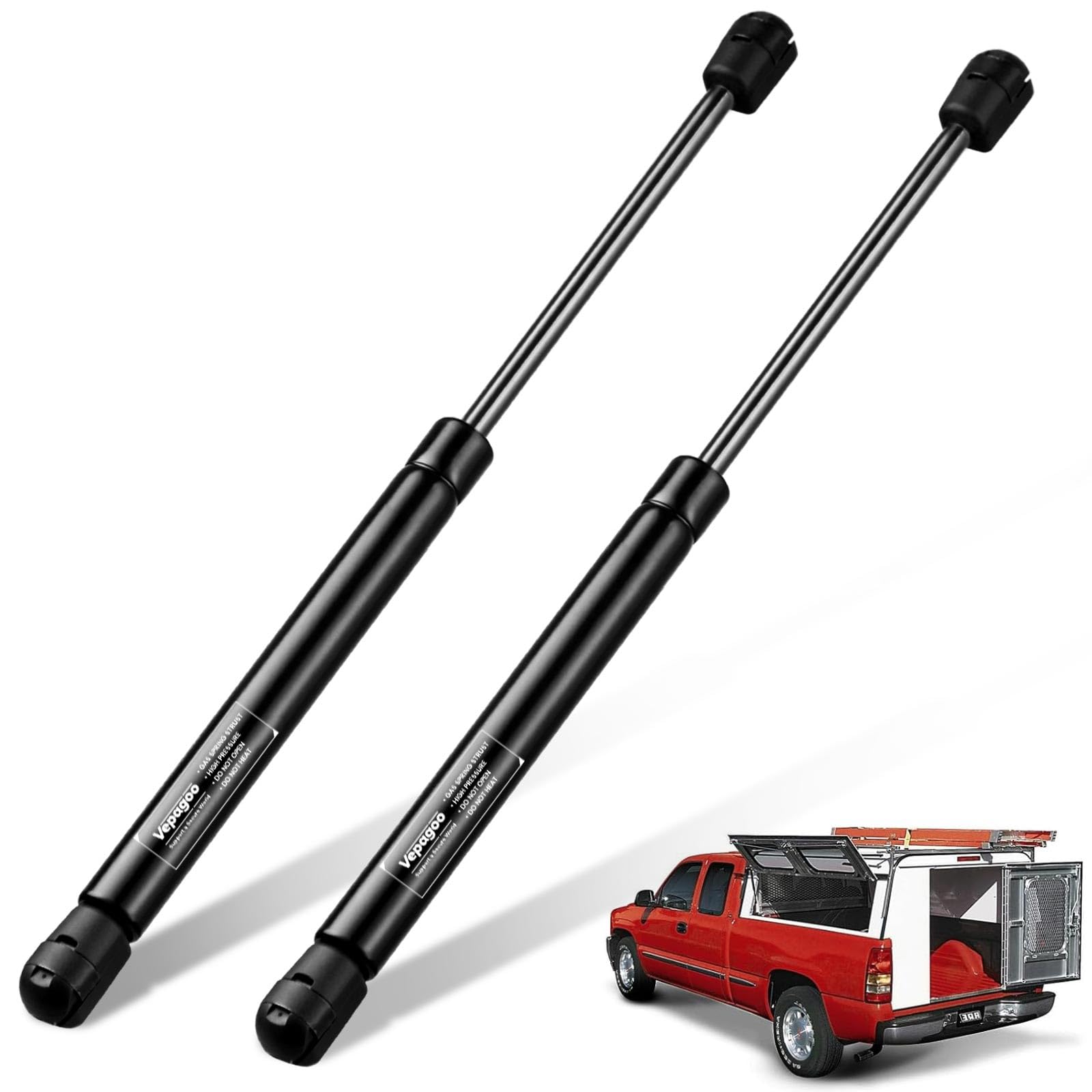 C16-08941 16'' 28Lbs/127N Gas Shock Strut For Leer Are Camper Shell Topper Rear Window, Truck Cab Canopy Door, Set Of 2 Vepagoo