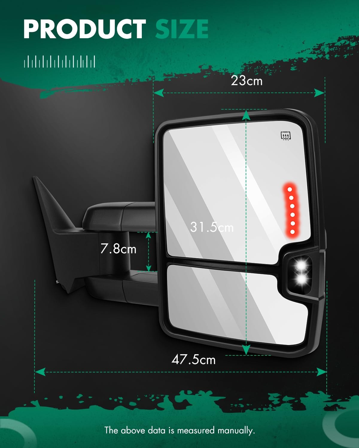 Scitoo Power Heated Chrome Towing Mirrors Led Signal Light Fit 1999-2002 For Silverado/For Sierra Side Mirror Pair Set