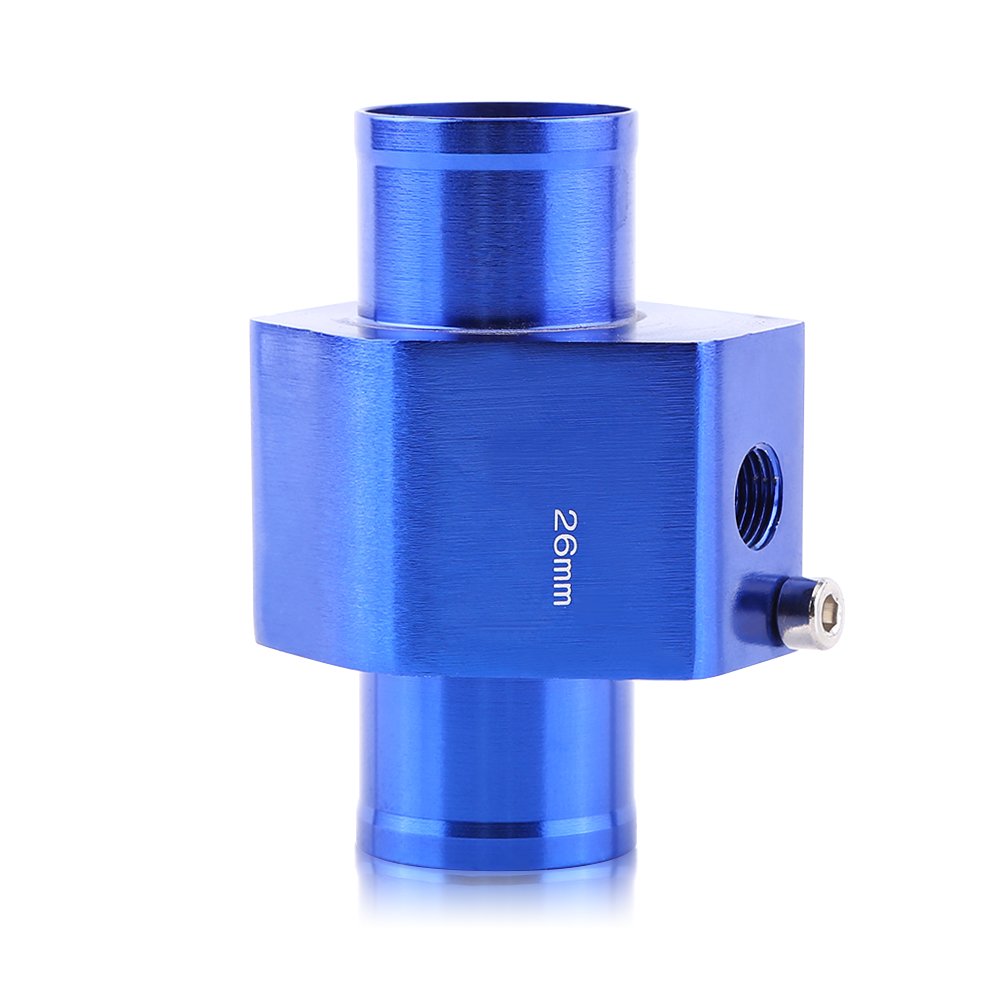 26mm - 40mm Universal Water Temp Joint Pipe, Aluminum Water Temp Temperature Joint Pipe Sensor Gauge Radiator Hose Adapter(26mm)