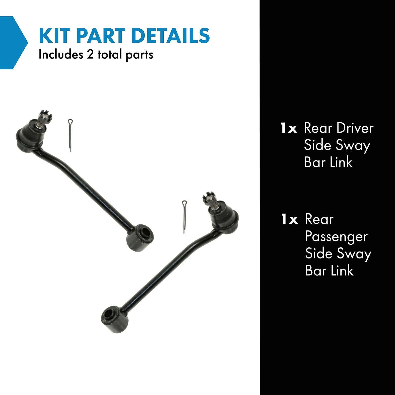 Trq Rear Sway Bar Stabilizer Link Set Compatible With 1998-2003 Dodge Durango 1994-2002 Ram 2500 Ram 3500