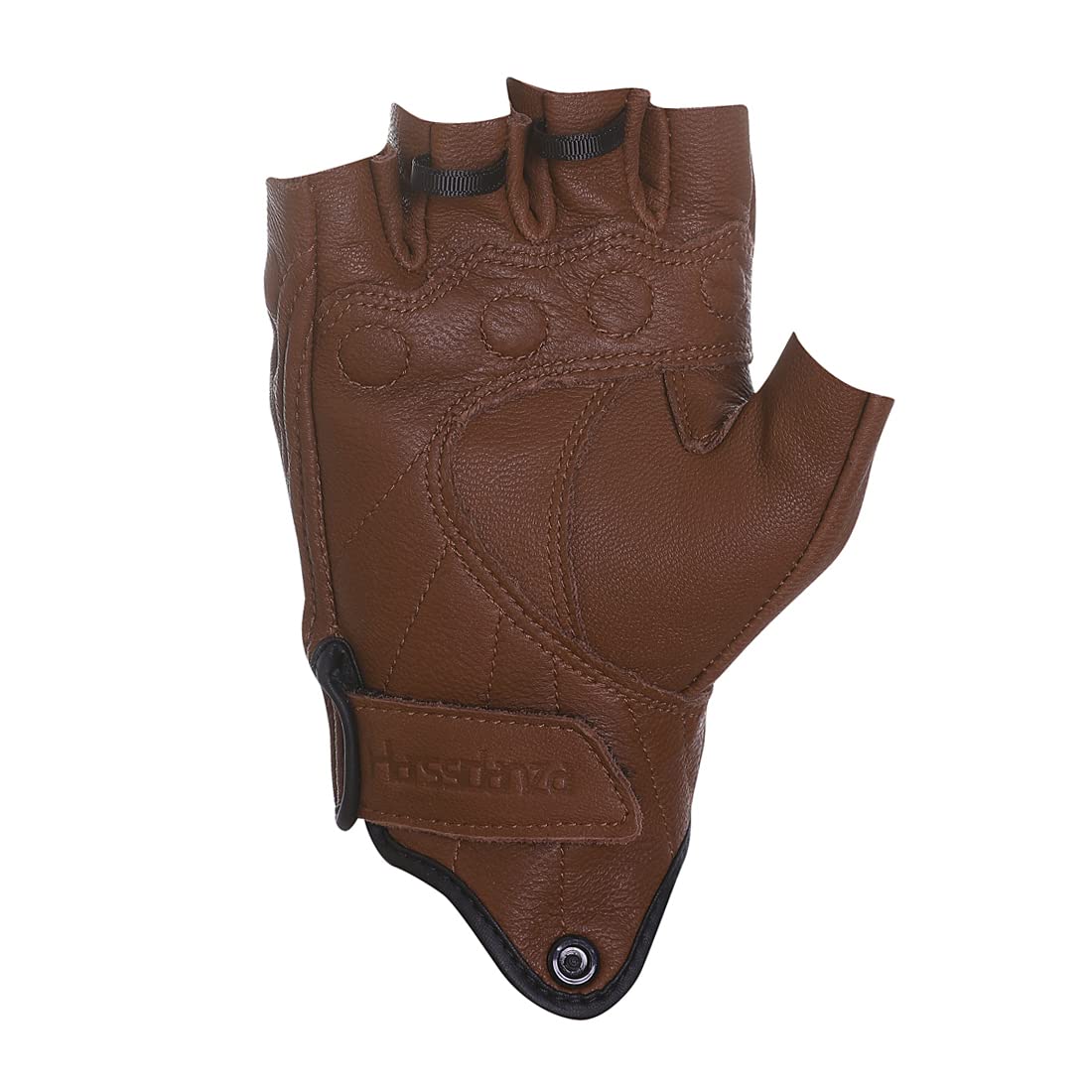 Harssidanzar Half Finger Motorcycle Gloves,For Mens Leather Riding Driving Gloves With Hand Knuckle Gm037,Saddle,Size,S