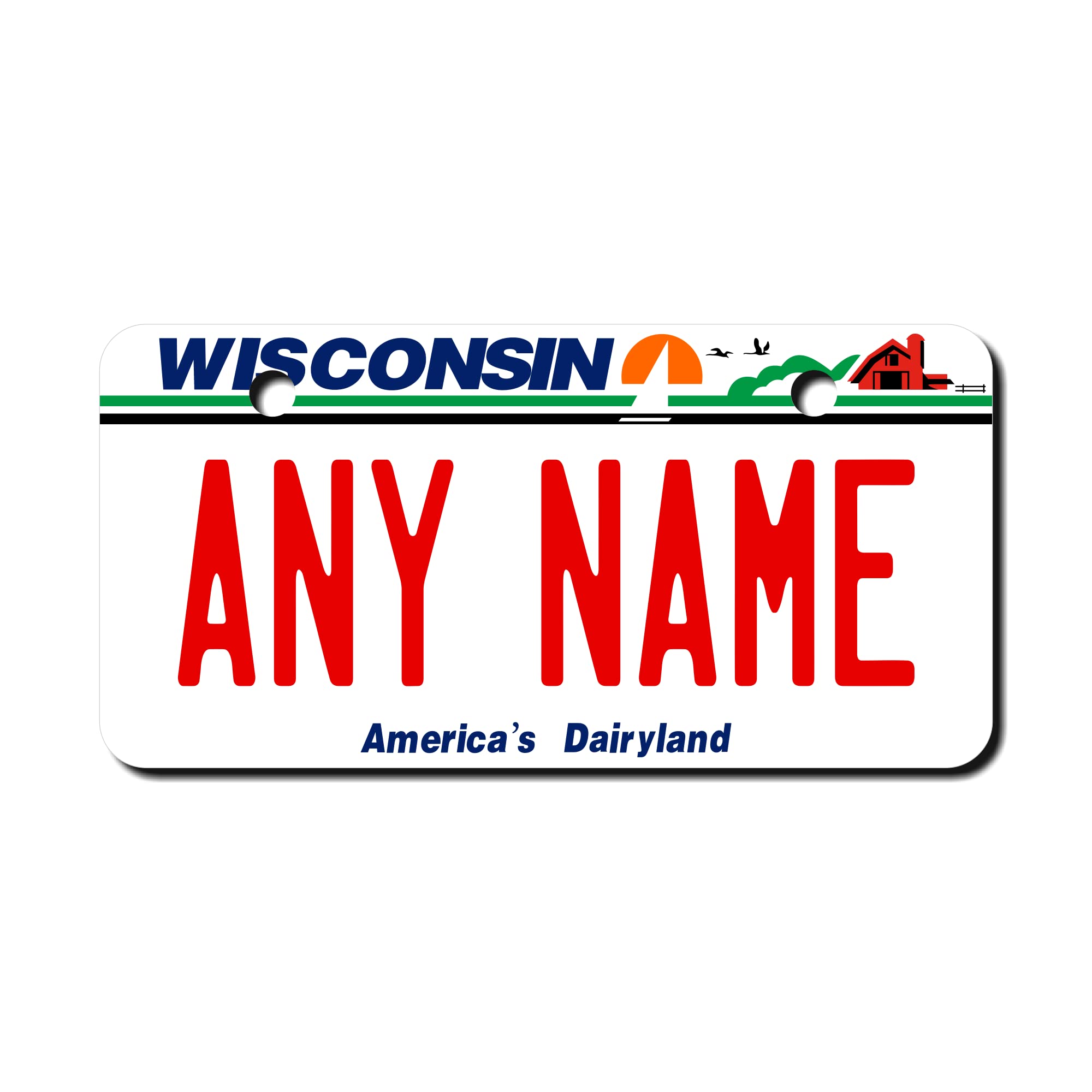 Teamlogo - Personalized Wisconsin License Plate - Custom Aluminum Name, Text, Or Number Plate - Customized License Bike Accessor