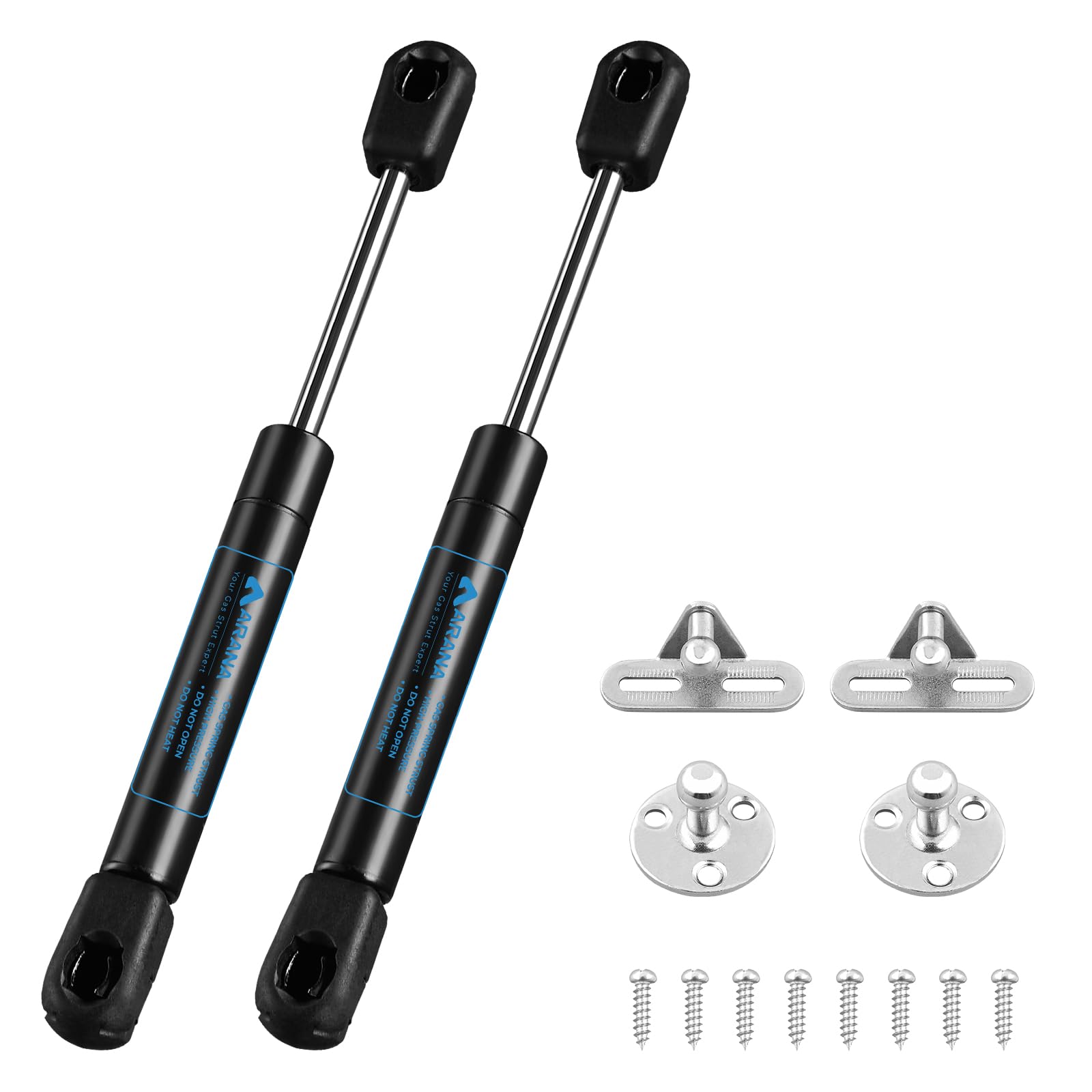 ARANA 10 Inch Gas Struts 18lb/80N, Tool Box Shocks 10 '', Gas Spring for Cabinet Truck Tool Box Lid Boat Hatch Lid, 2 Pcs Set