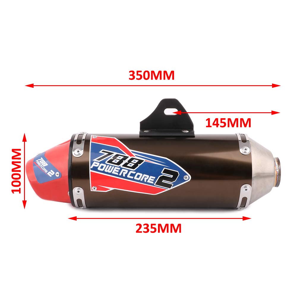 Jfg Racing Dirt Bike Slip On Exhaust,Motorcycle Muffler Pipe Full Kit For Crf150F Crf230F 2003-2017/Tao Tao Tbr7/Hawk 250-Red
