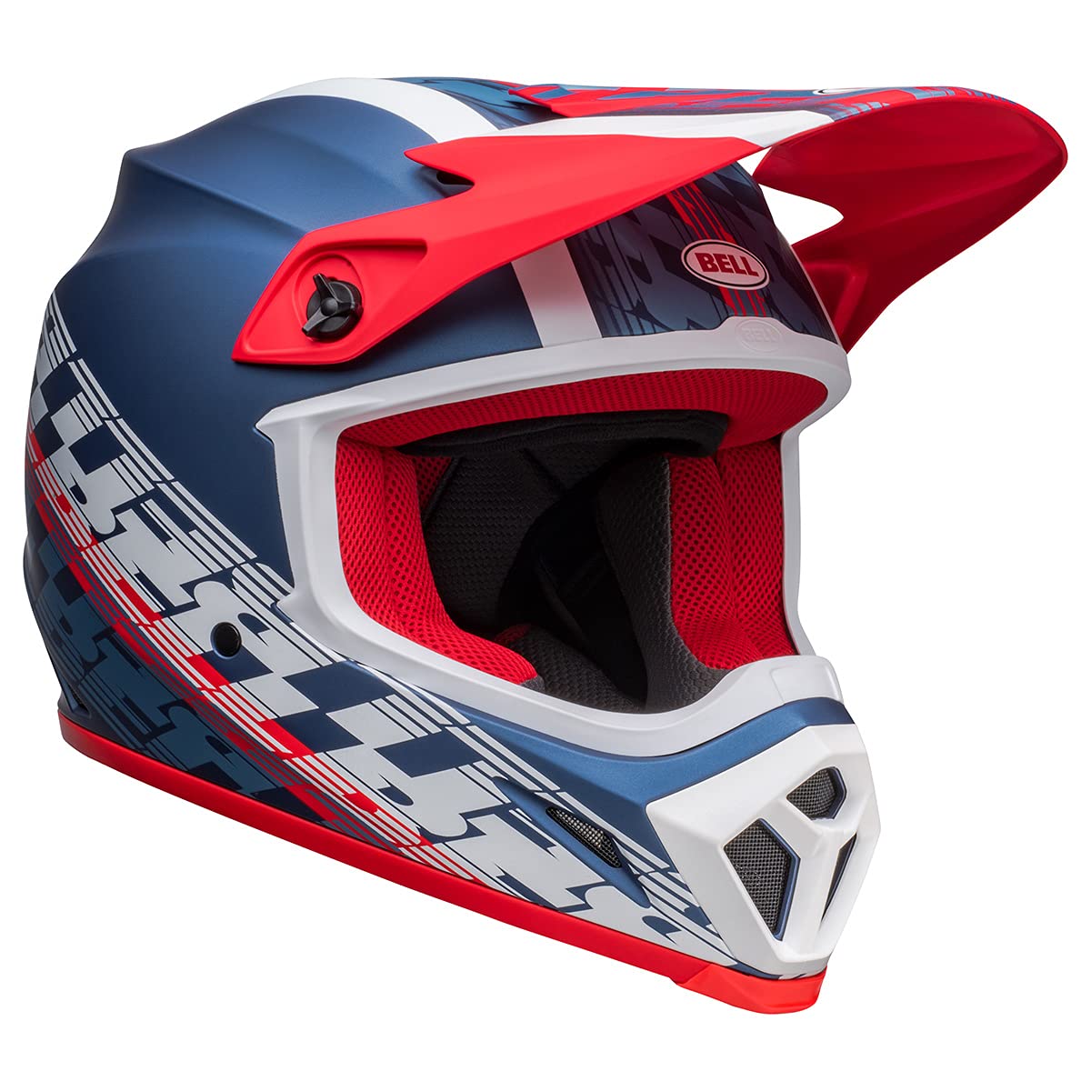 Bell Mx-9 Mips Dirt Helmet (Offset Matte Metallic Blue/White - 2X-Large)