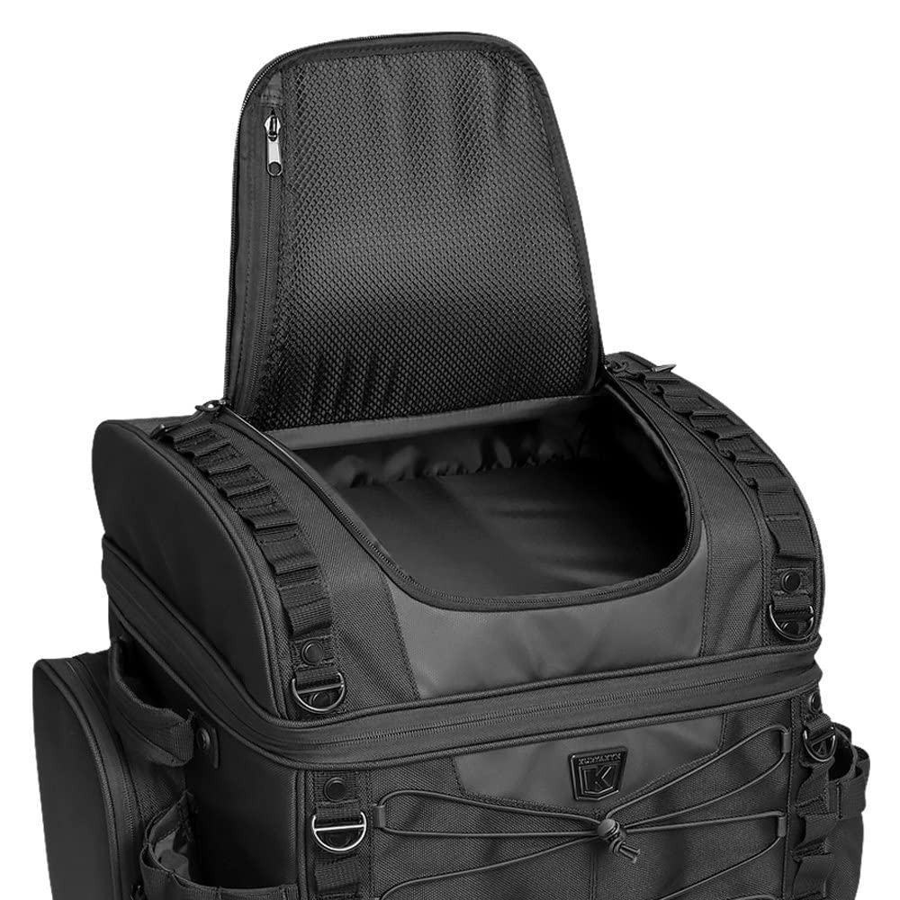 Kuryakyn 5285 Momentum Vagabond Motorcycle Travel Luggage: Weather Resistant Seat/Trunk/Rack Bag With Sissy Bar Straps, Black