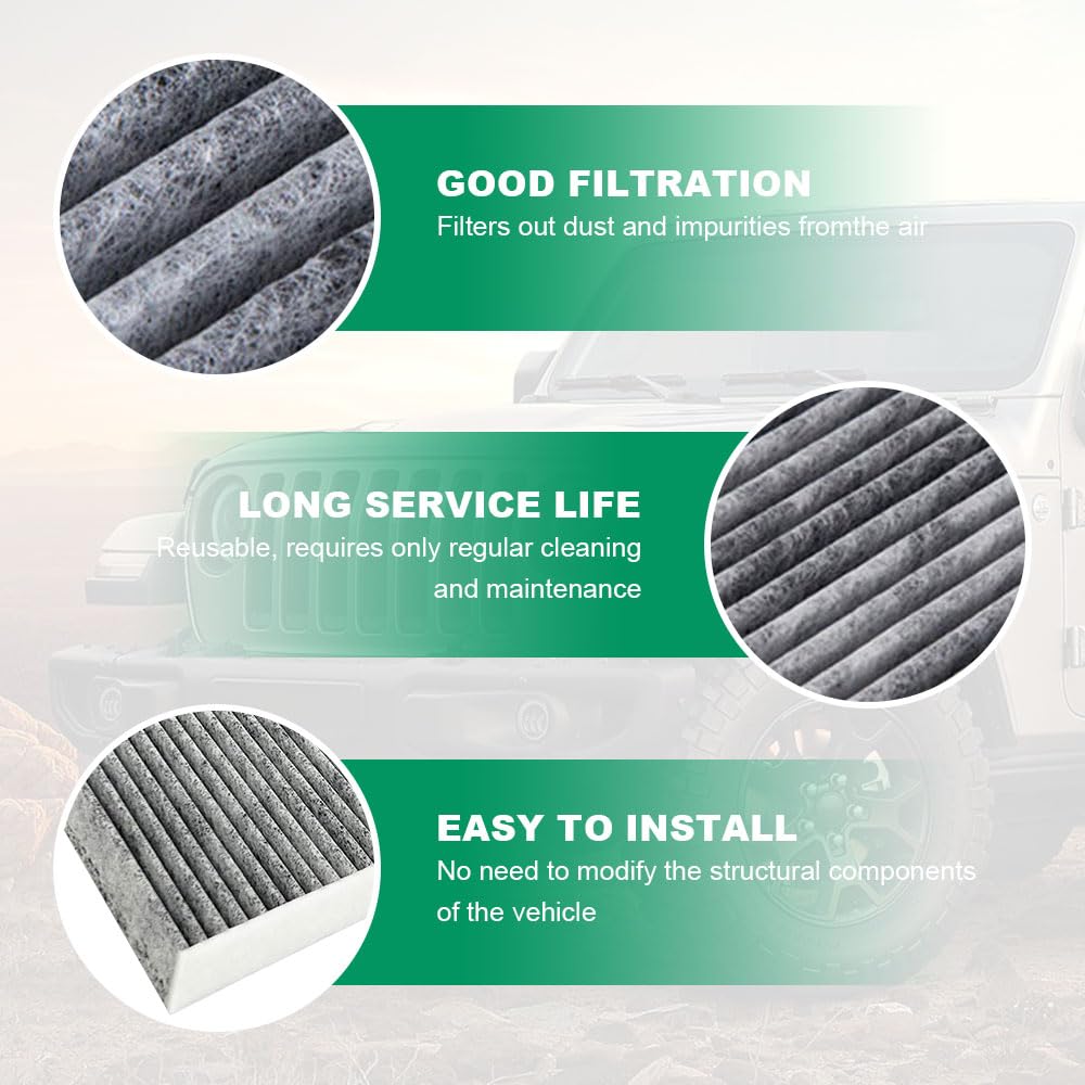 PACLVIO Car Fresh Breeze Air Filter Replacement for Car Passenger, Premium Cabin Air Filter with Activated Carbon, Easy to Insta
