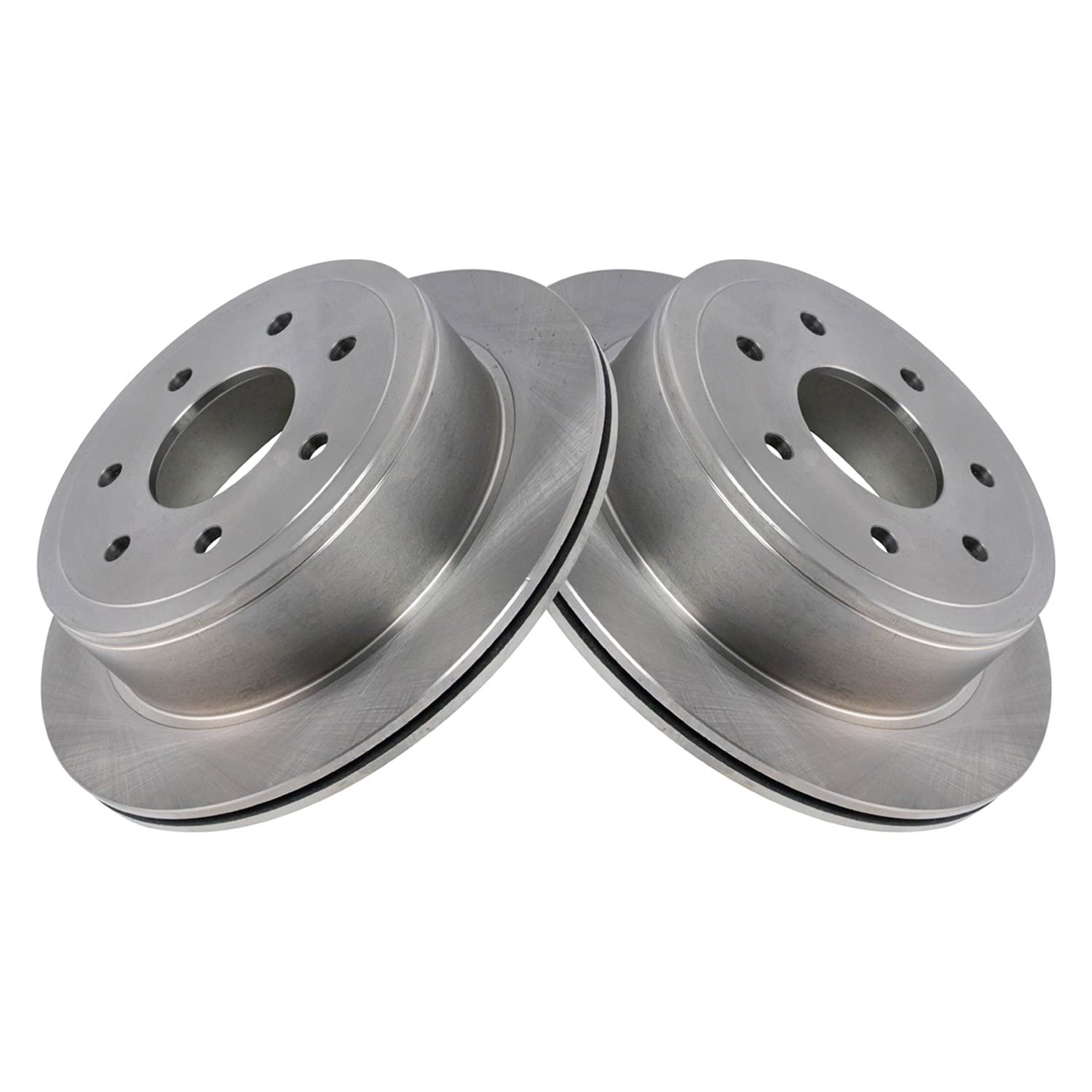 Trq Rear Brake Rotors Set Solid Compatible With 2004-2011 Ford F-150