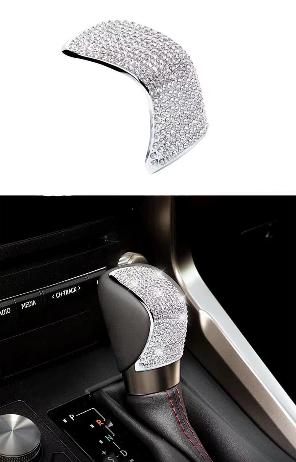 CONGCONG for Lexus Bling Crystal Shifter Gear Lever Accessories Compatible with Lexus 2016-2018 ES 2015-2022 NX 2016-2022 RX 201