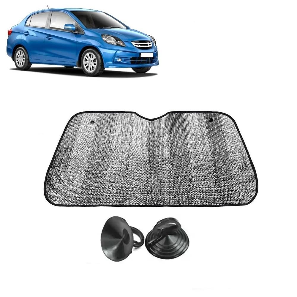 Car Windshield Sun Shade UV Rays Protector Silver Sunshade Solar Reflective Suitable for Amaze 2013 to 2018