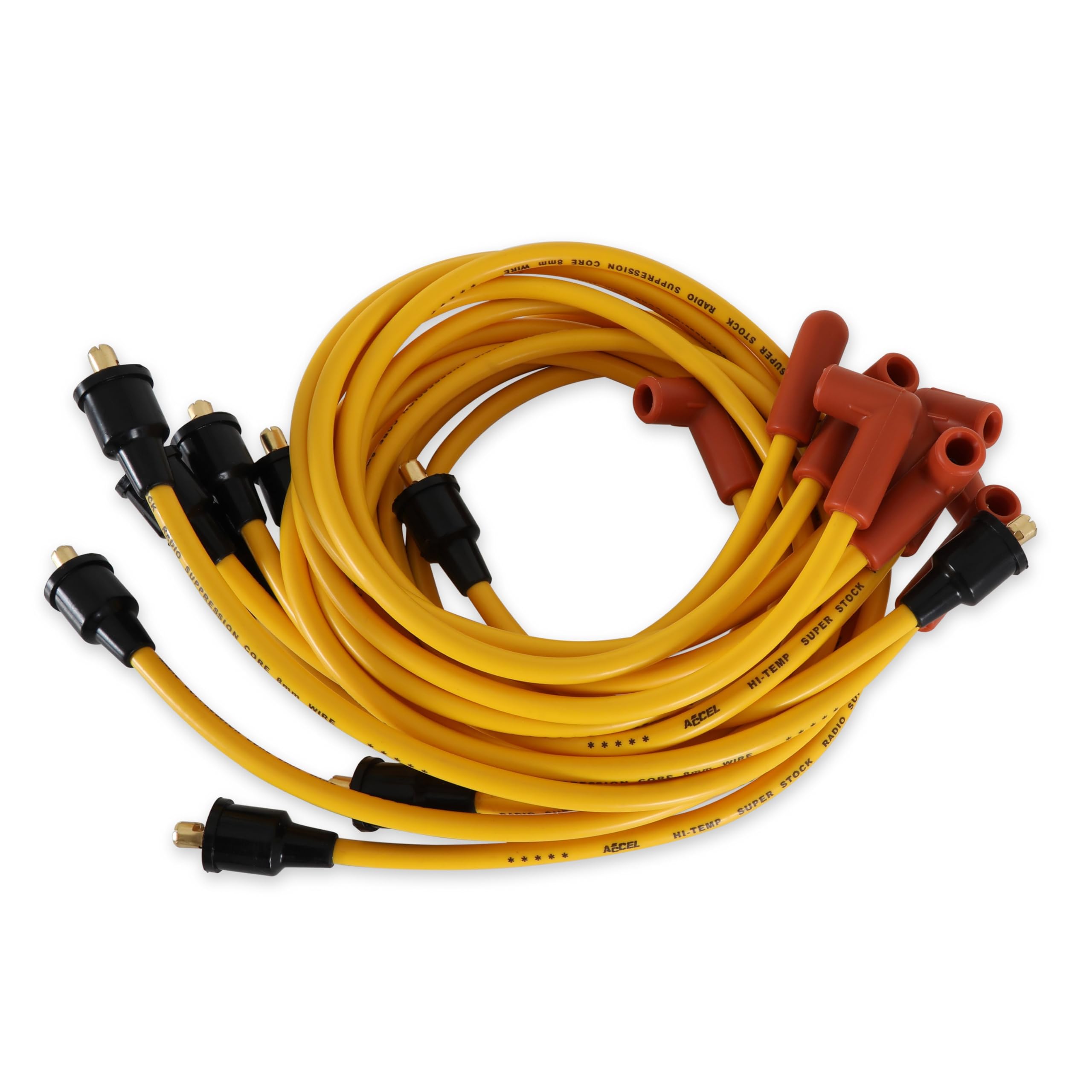 Accel 4042 Spark Plug Wire Set - Super Stock Graphite Core 8Mm - Yellow
