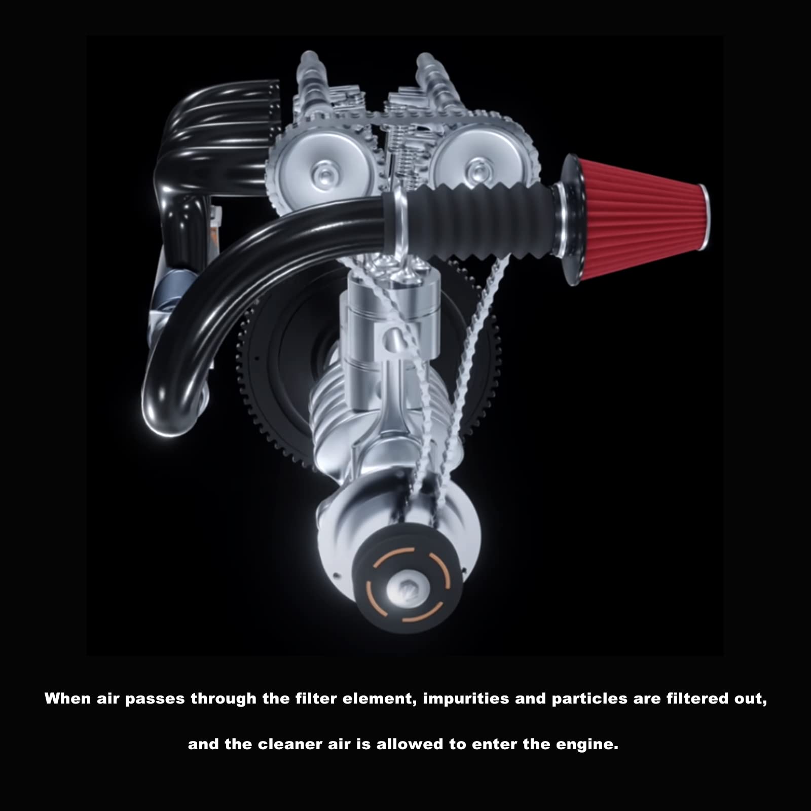RYANSTAR RACING 152mm 6'' High Flow Round Tapered Cone Closed-Top Washable Clamp-On Dry Air Filter Short 155mm Tall