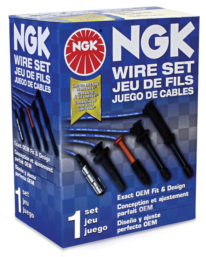 NGK RC-FX101 Spark Plug Wire Set - Stainless Steel, EPDM, Silicone, Fiberglass, Durable Vehicle Performance