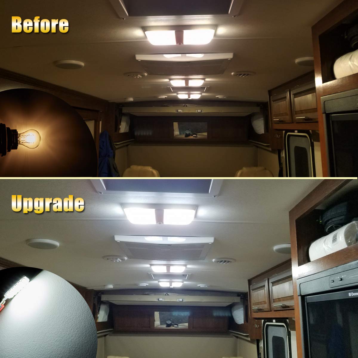 Brishine 20Pcs 921 Interior Led Light Bulbs For Rv, Super Bright 36-Smd 6000K White T10 922 912 194 Led Bulbs Replacement For Ca