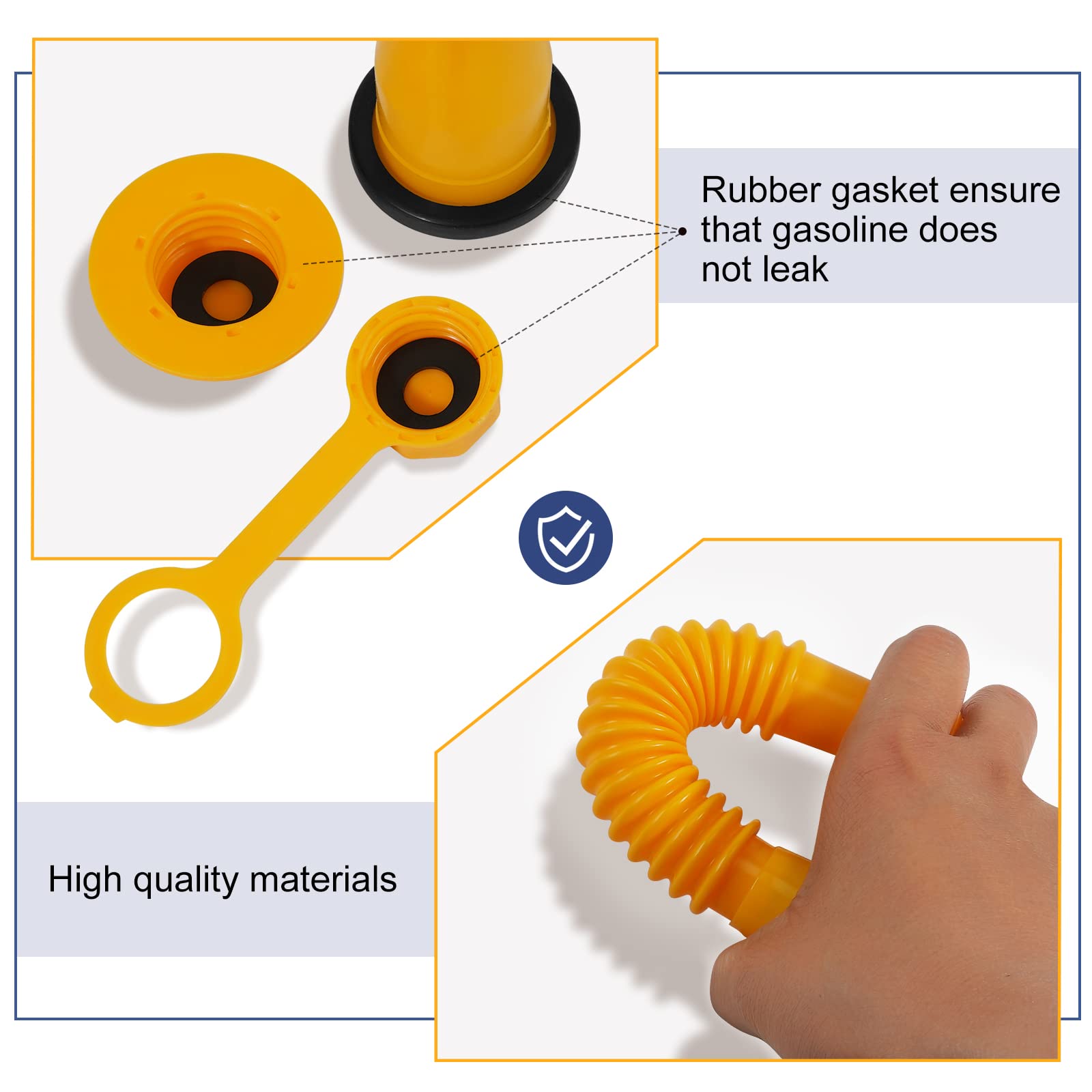 Gas Can Spout Replacement Kit,4 Kit Gas Can Nozzle Replacement Fits 5 Gallon Gasoline Cans,With Flexible Nozzles,Screw Collar Ca