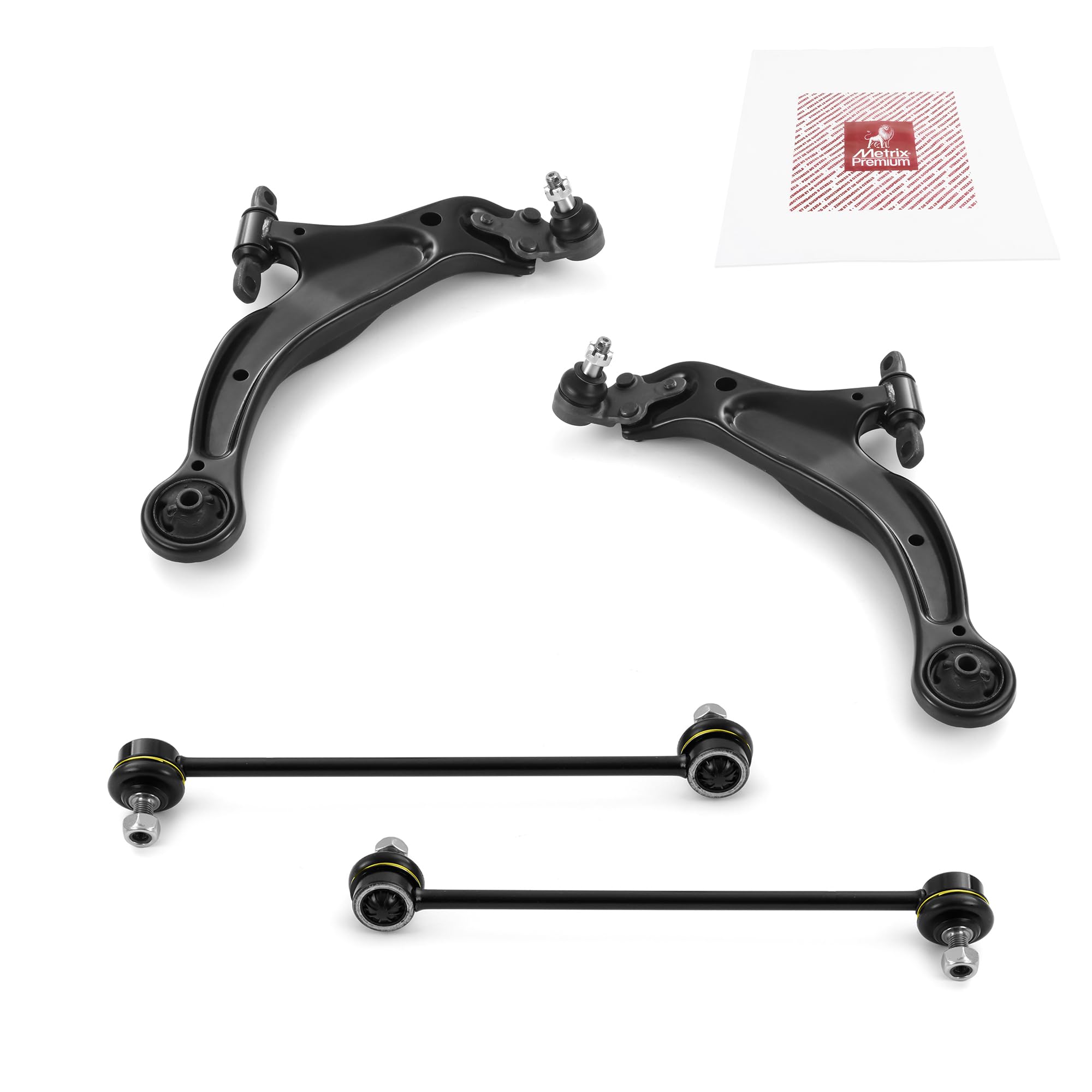 Metrix Premium Chassis Parts - 4 Pc Front Lower Control Arm & Front Sway Bar Stabilizer End Link Kit Fits 99-03 Toyota Solara, 9
