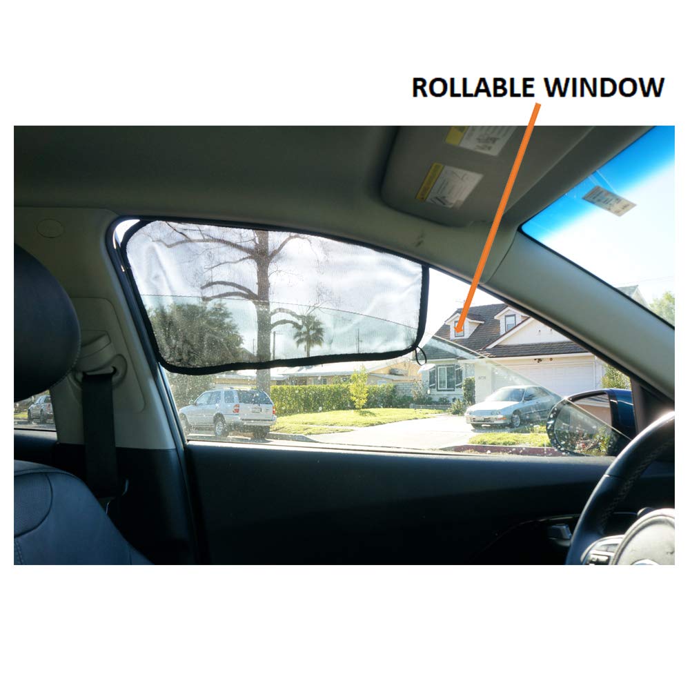 Ggomaart Car Window Sun Shade - Universal Reversible Magnetic Curtain For Driver Or Passenger With Sun Protection Block Damage F