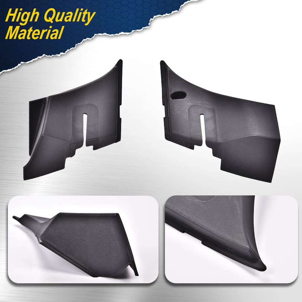 PIT66 Windshield Wiper Cowl End Panel for 2007-2013 Chevy Silverado 1500 2500 3500, Black ABS Material
