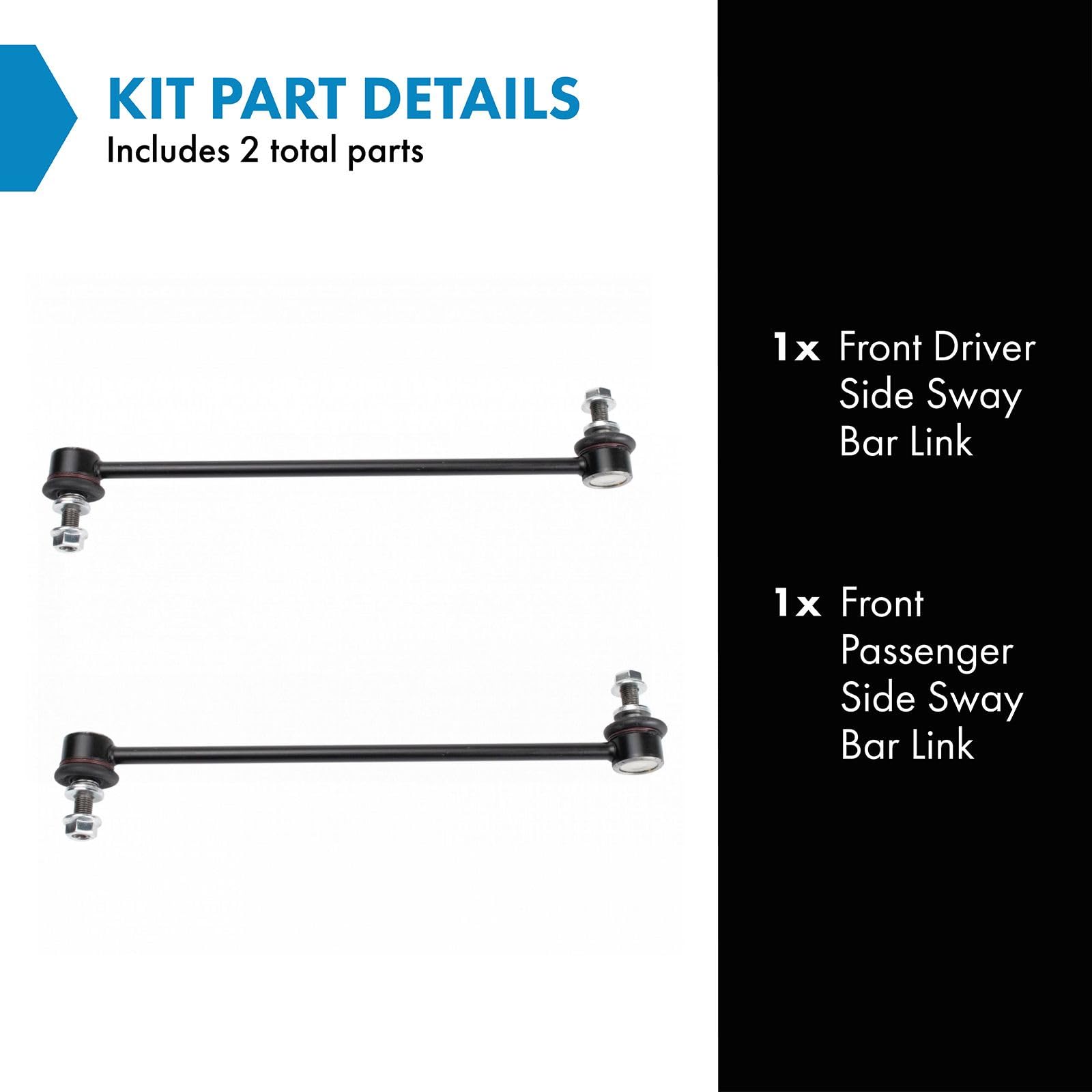Trq Front Sway Bar Stabilizer Link Set Compatible With 2017-2022 Honda Cr-V