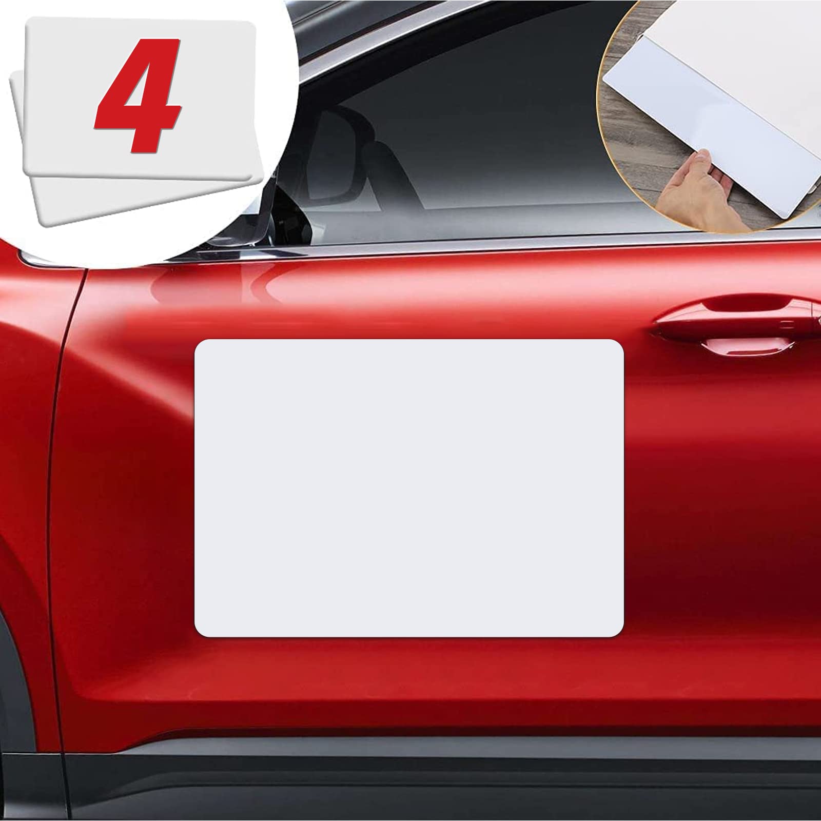 4 Pack 17    x12    Blank Magnets with 50 mils, Prevent Car Scratches & Dents, Rounded Corners Blank Car Magnet Set, Magnet for 