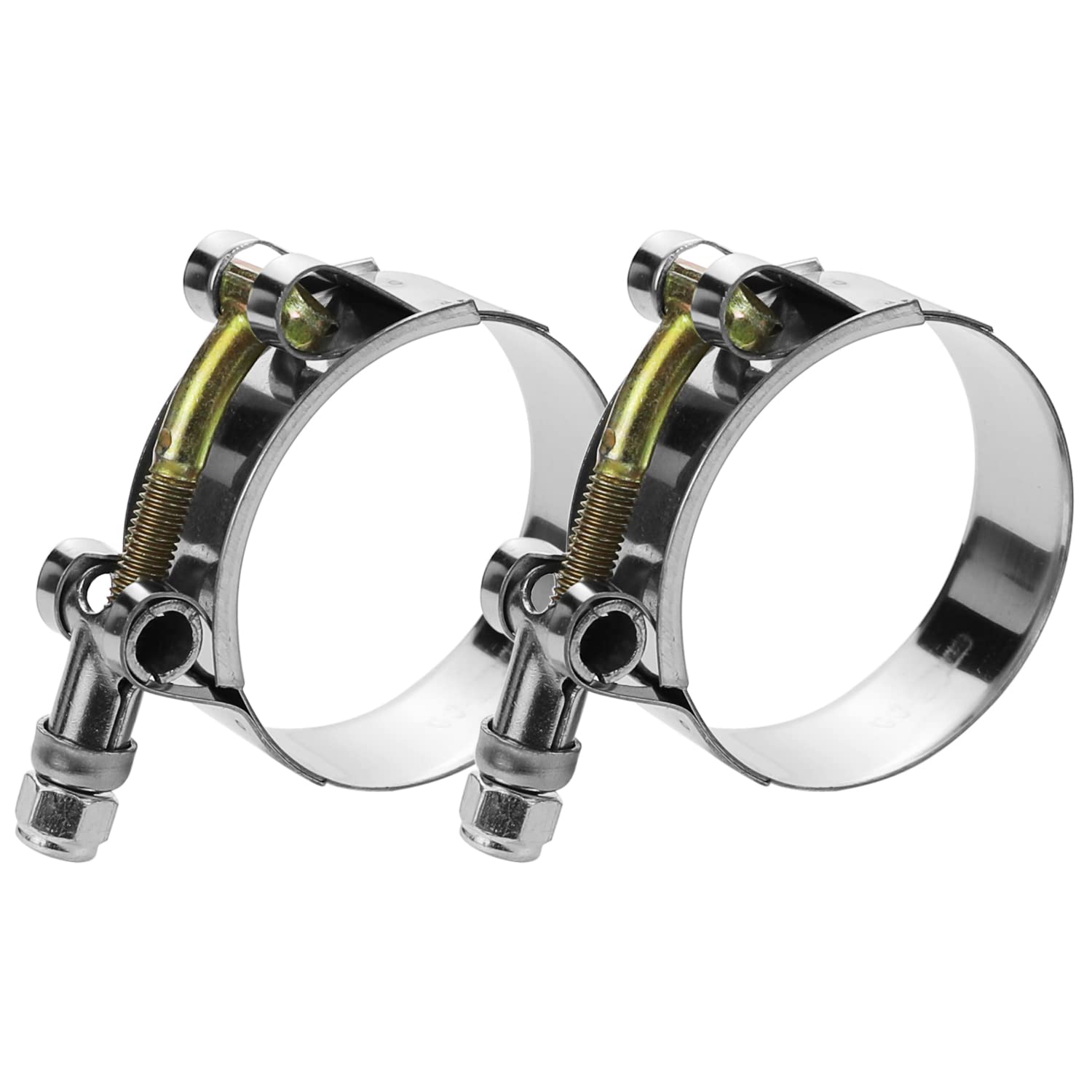 Wysiwyka 2 Pack 3.15 T-Bolt Hose Clamps, 304 Stainless Steel Turbo Intake Clamp, Working Range 87Mm-95Mm For 3.15 Hose Id