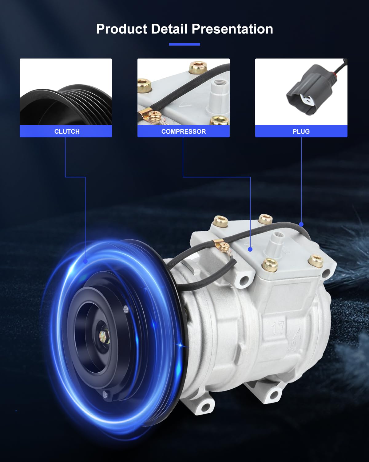 Eccpp A/C Compressor With Clutch 1994-1998 For Honda For Accord 2.2L 2.5L 1997 For Acura Cl 2.2L Fast Cooling