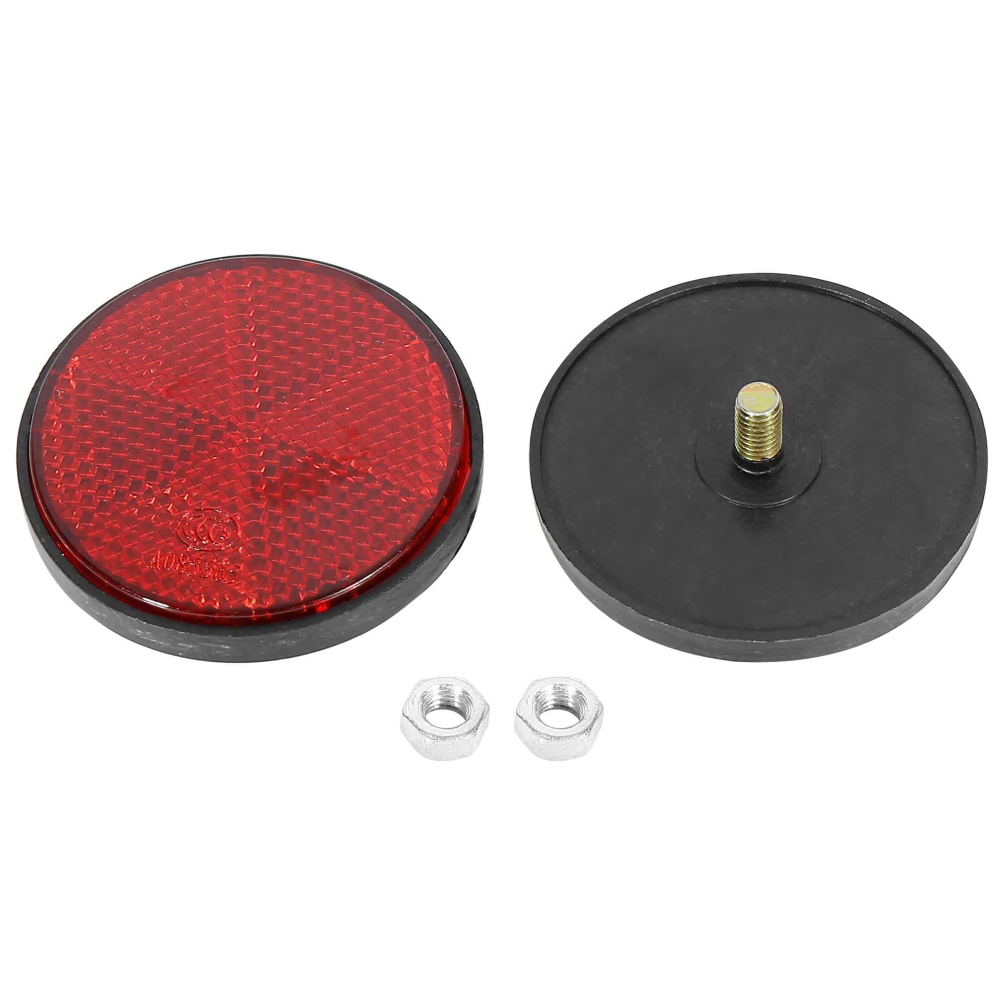 F Fierce Cycle Pair M6X1.0 Red Plastic Universal Screw Mount Reflective Warning Reflector For Motorcycle Bike