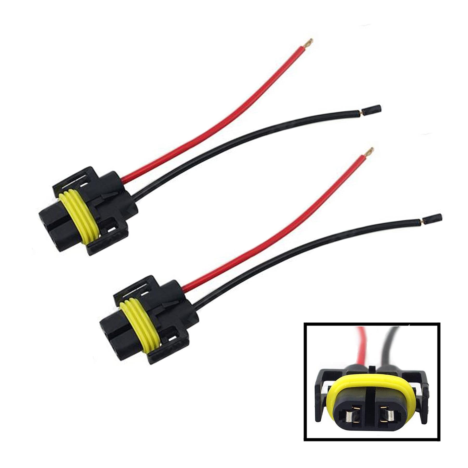 Ibrightstar H11 H9 H8 880 881 Female Nylon Adapter Wiring Harness Sockets Wire For Headlights Or Fog Lights