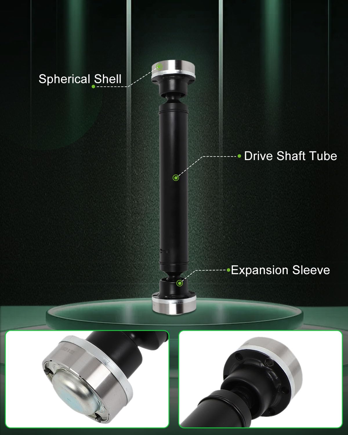 SCITOO Steel Front Driveshaft Assembly for Dodge Durango & Jeep Grand Cherokee 2011-2021, Adjustable, Beaded, 23.75"