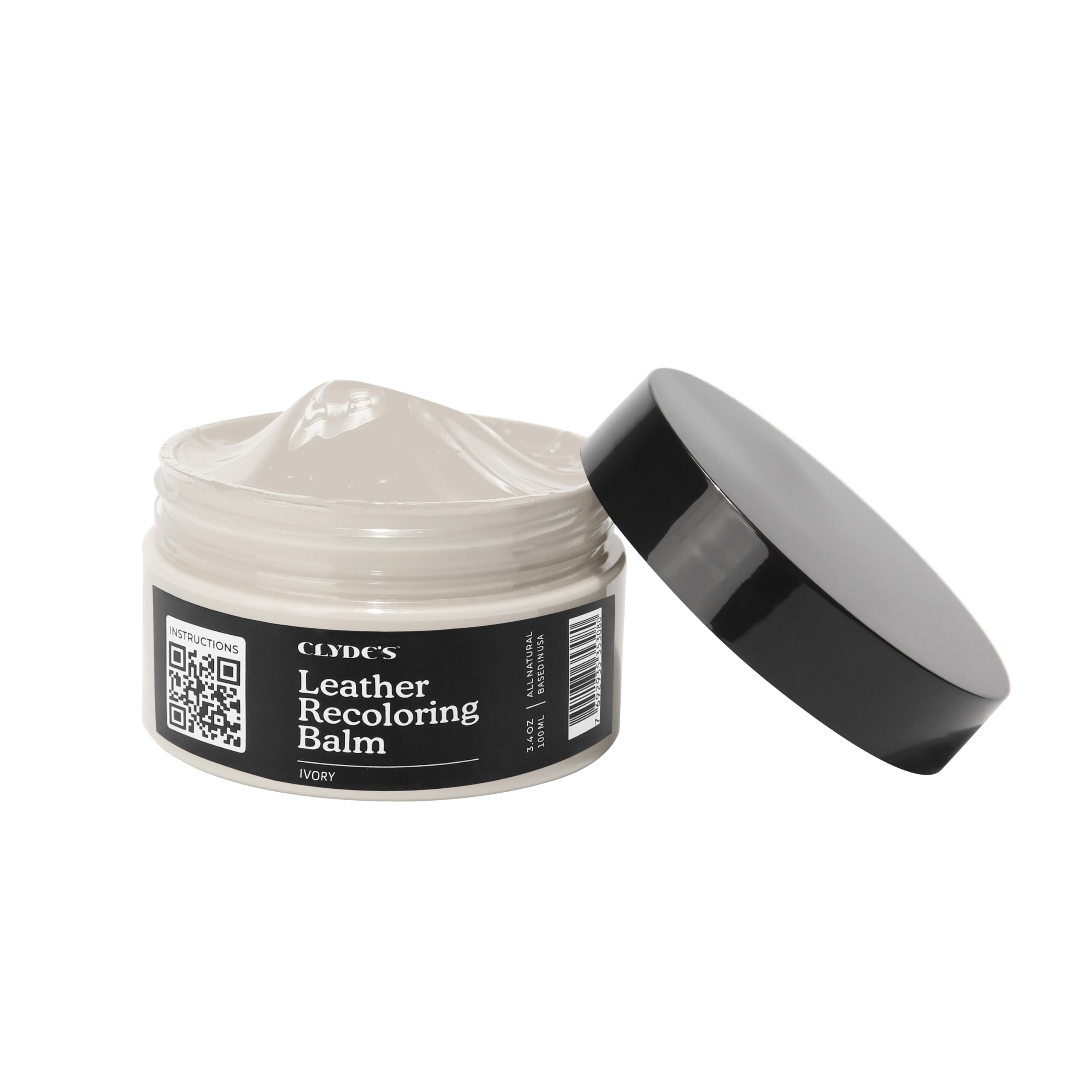 Clyde'S Recoloring Balm | Non-Toxic Material Dye & Restorer For Furniture, Car Seats, & More | 23 Colors (Ivory, 100Ml)