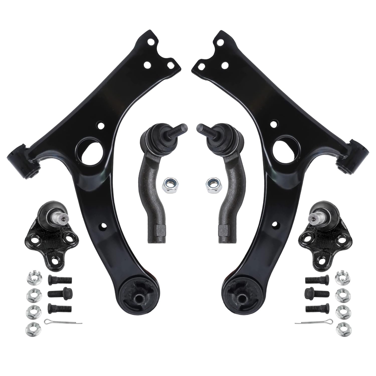 Detroit Axle - 6pc Front End Control Arms Kit for Toyota Rav4 01-05, 2 Outer Tie Rods 2 Lower Control Arms 2 Ball Joints 2001 20