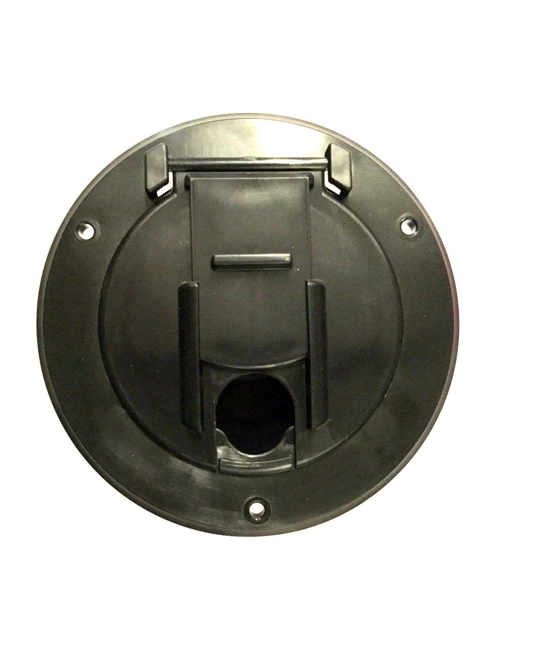 Valterra Black Electric Power Cord Small Round Cable Hatch 3'' Cutout Rv