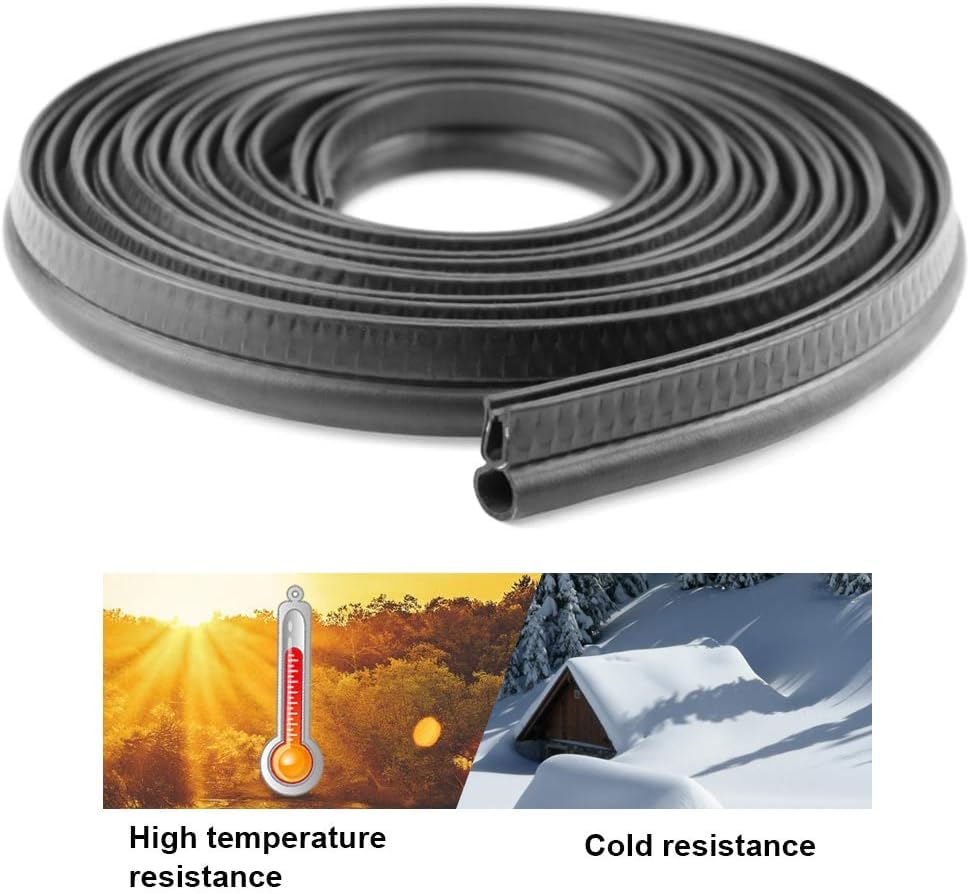 Storystore Automotive Door Weather Stripping 26Ft Car Door Rubber Edge Trim Seal Strip Gasket with Top Car Door Seal Strip for B