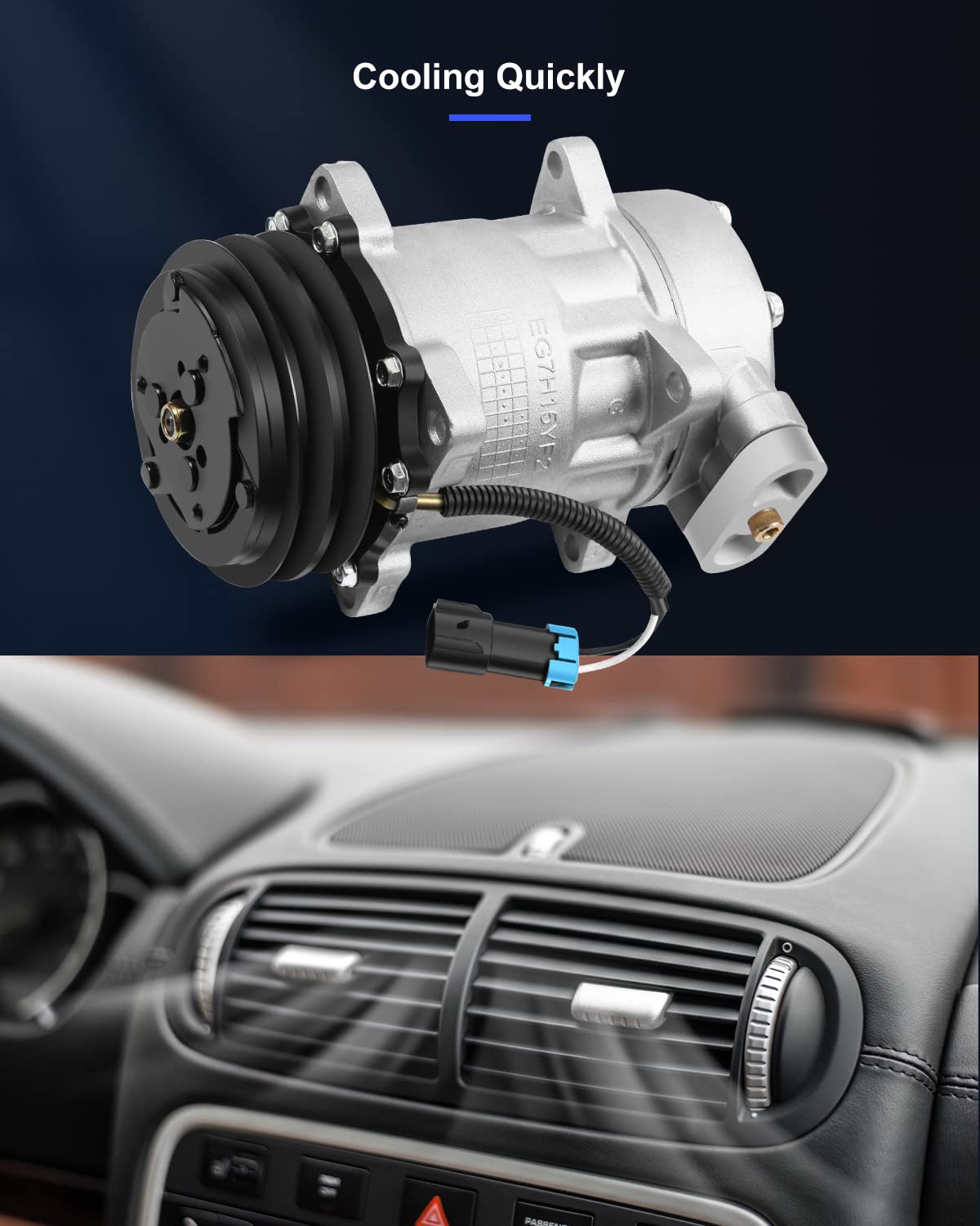 Eccpp Ac Compressor 1999-2002 Fit For Peterbilt 330 357 377 378 379 6.6L 7.2L 8.3L 10.0L 10.3L 10.5L 10.8L Sd7H15 Air Conditioni