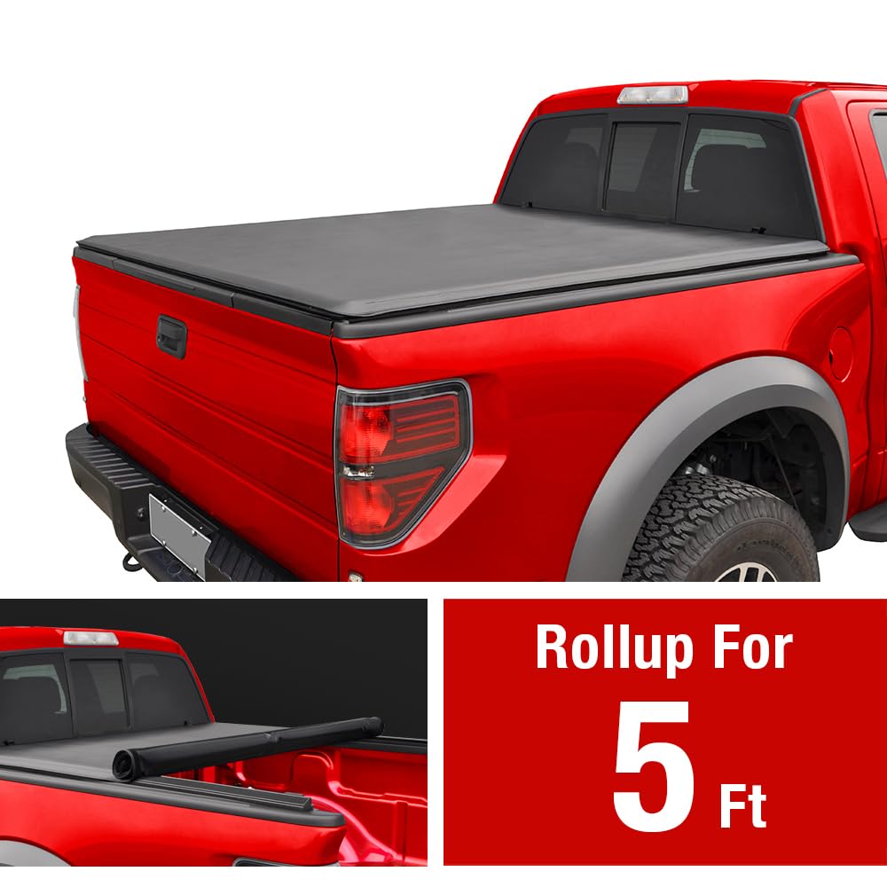 Maxmate Soft Roll-Up Truck Bed Tonneau Cover Compatible With 2005-2015 Toyota Tacoma | 5' (60'') Bed | Tct169036A