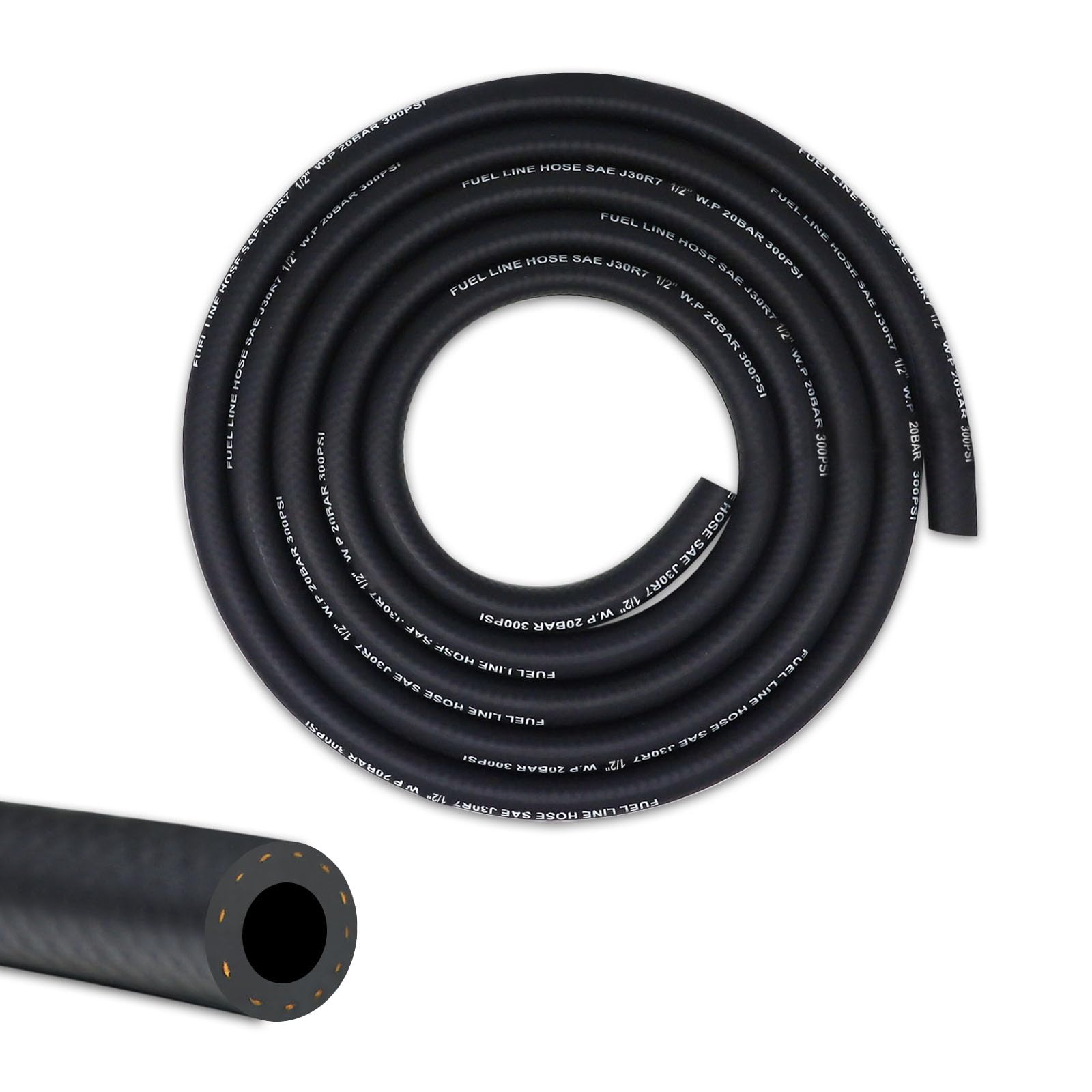 Vwtni 1/2 Fuel Line, Fuel Line Hose 10 Feet, Nbr Rubber Gasoline Tube.