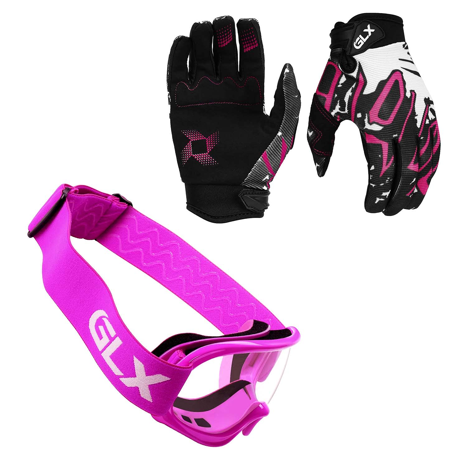 GLX GX623 Kids ATV Off-Road Helmet Combo with Gloves & Goggles, Large, Graffiti, Polypropylene