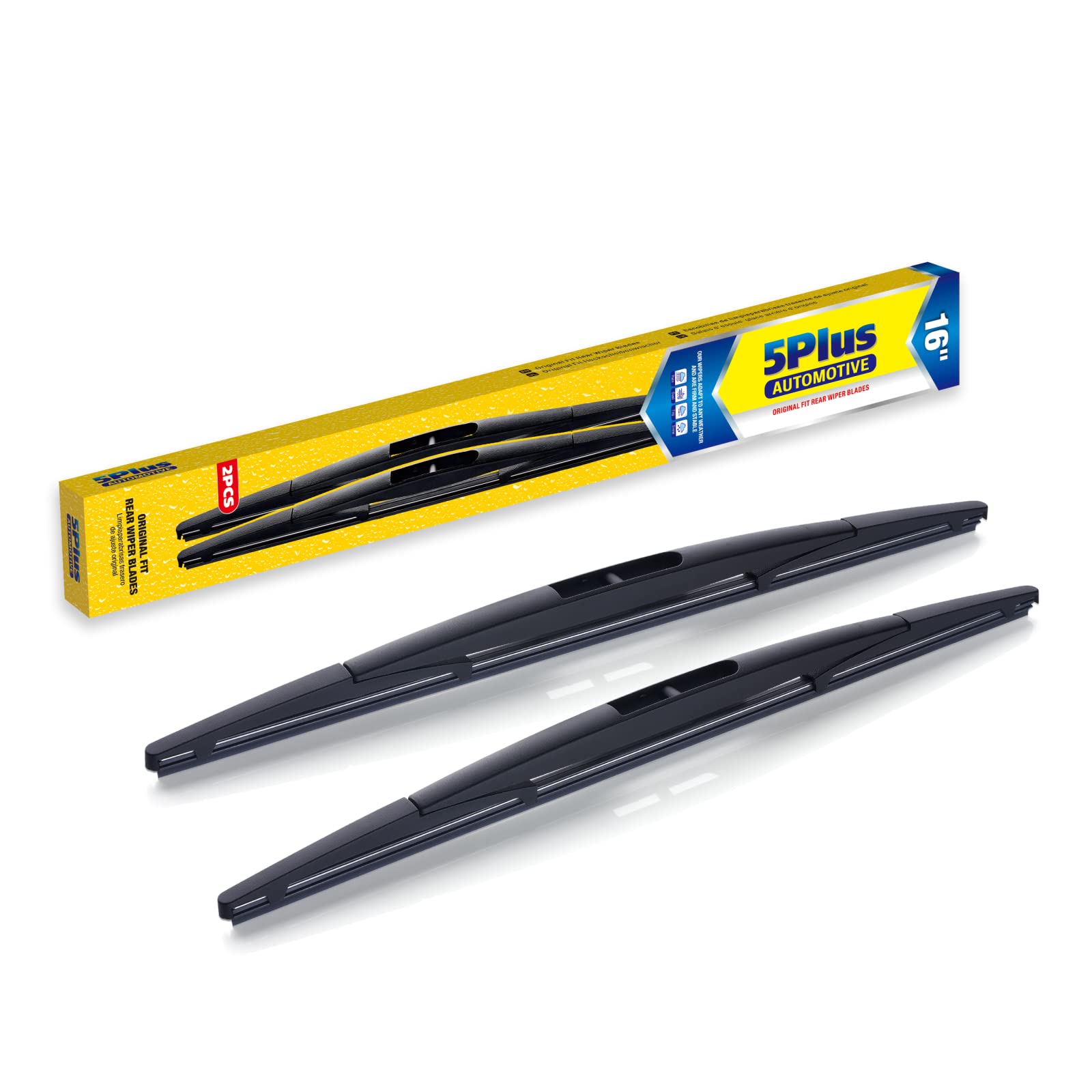 5 Plus Rear Wiper Blade 16 Inch(16-B Pack Of 2), Replacement For Honda Odyssey 2022-2005 Passport 2021-2019 /Subaru Forester 200