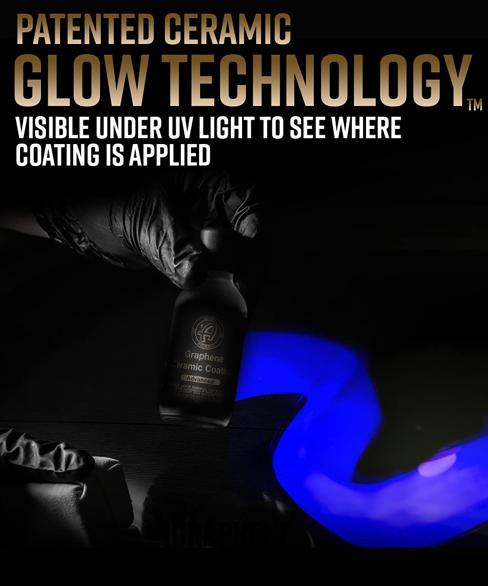 Adam's Advanced Graphene Ceramic Coating - 60ml, 10H Protection, UV Glow Technology for Car Detailing Professionals