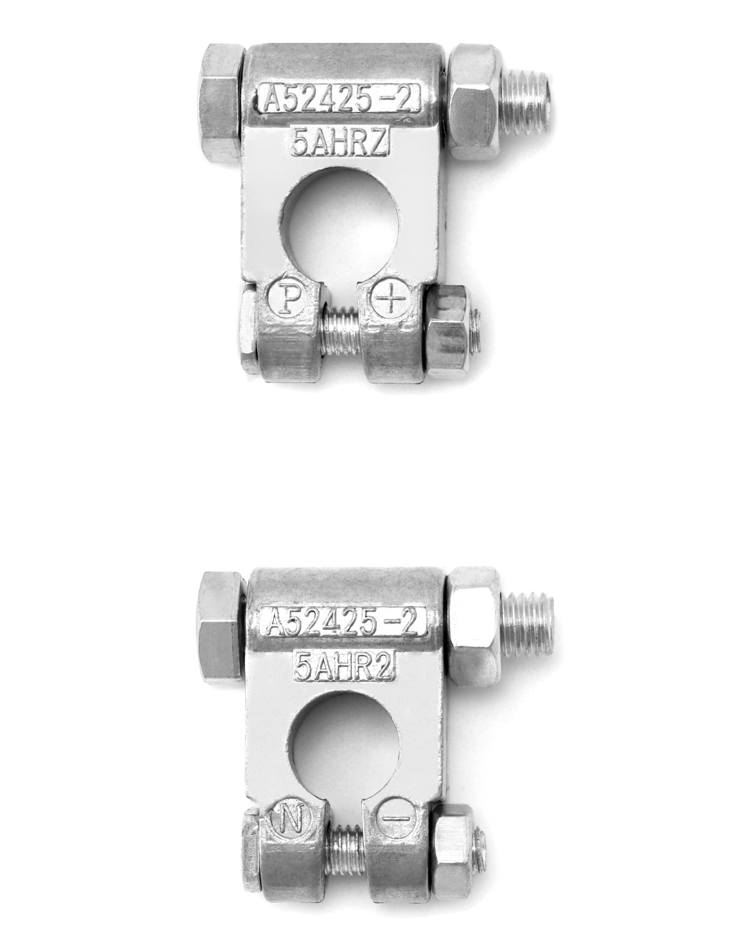 Qwork Military Spec Battery Terminals, 2 Pairs Negative And Positive Top Post Battery Connector For Marine Vehicles, Boats, Rvs