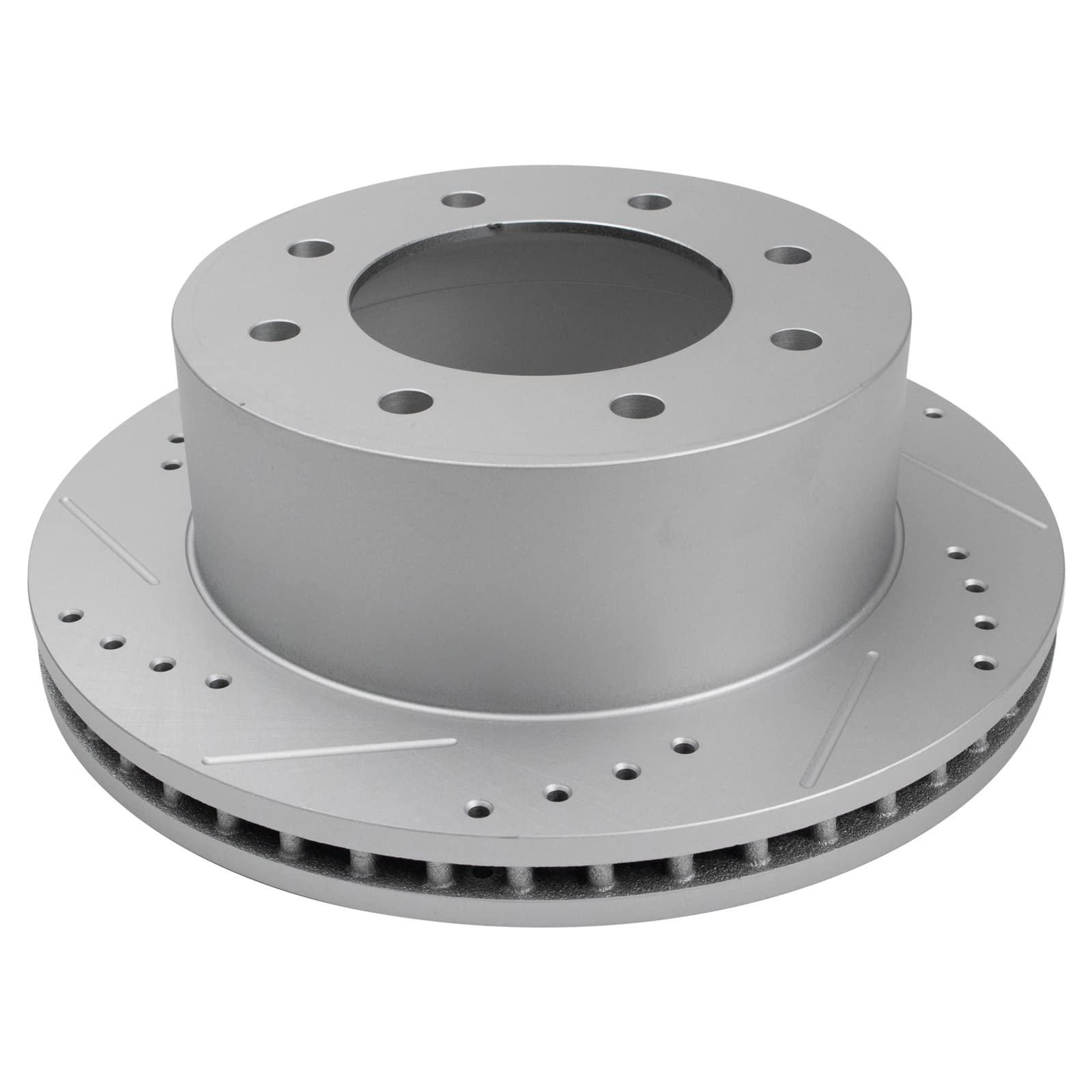 Trq Performance Rear Drilled Slotted Coated Brake Rotor Set For Gm Truck Van