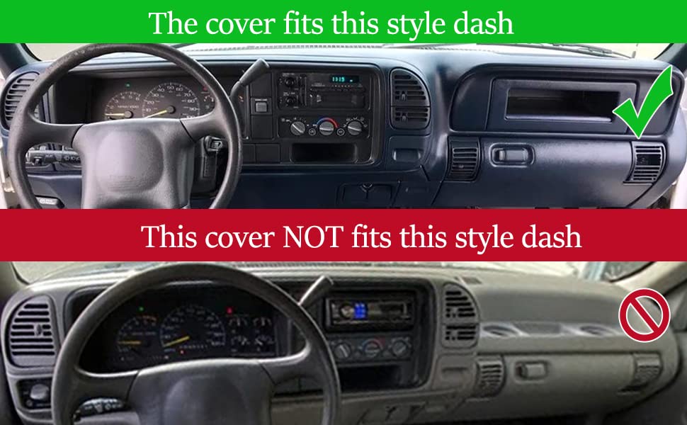 Dash Cover Custom Fit For 1997-2000 Chevy Chevrolet Silverado/Gmc C1500 C2500 C3500 K1500 K2500 K3500, 1997-99 Gmc Yukon/Chevy T
